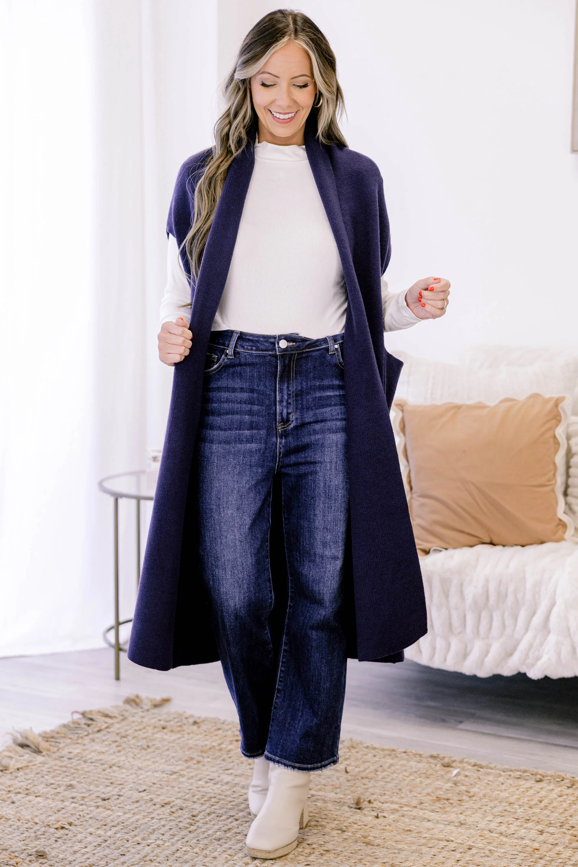 She's So Cute Cardigan, Navy - Weilaico