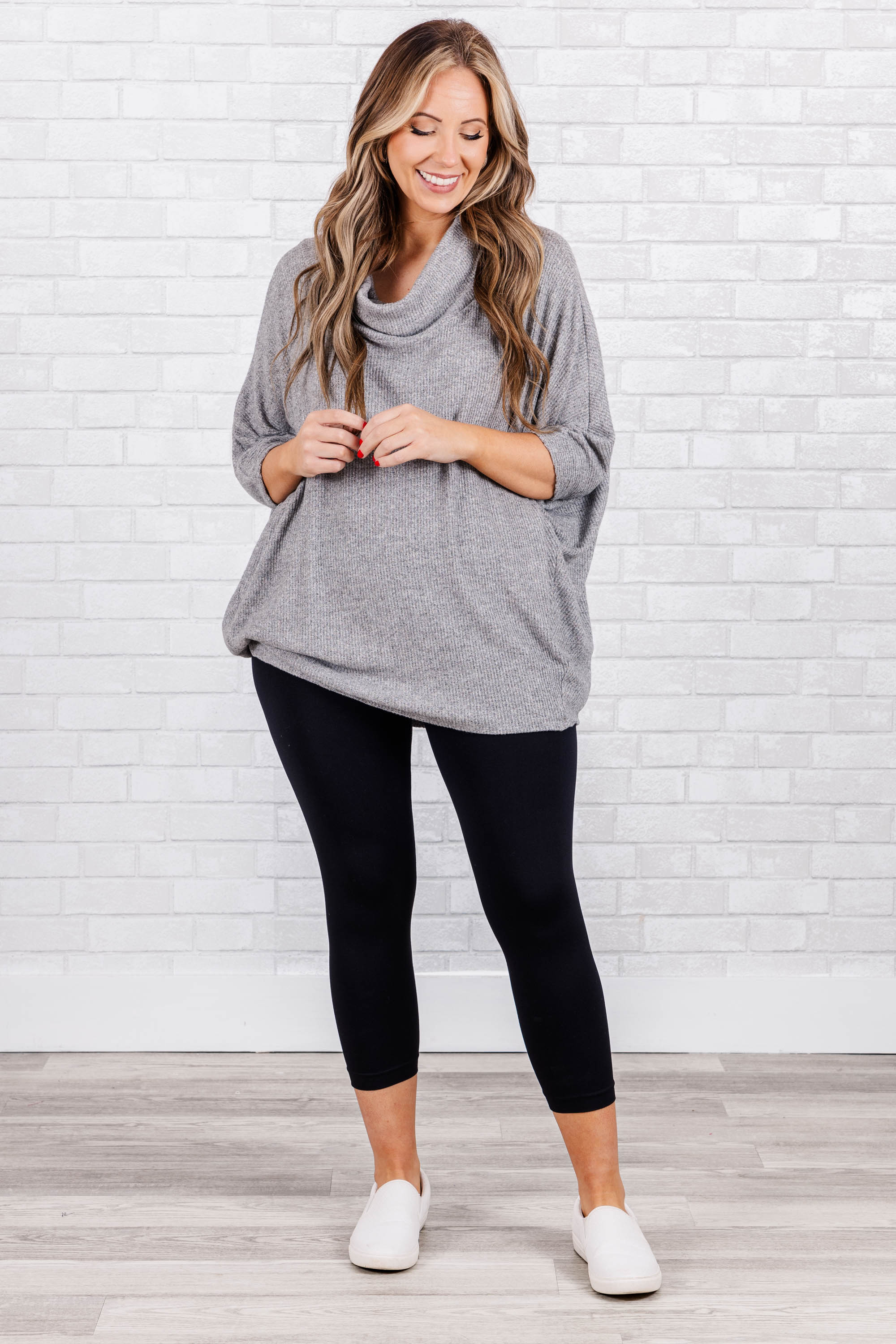 Golden Moments Top, Heather Gray - Weilaico