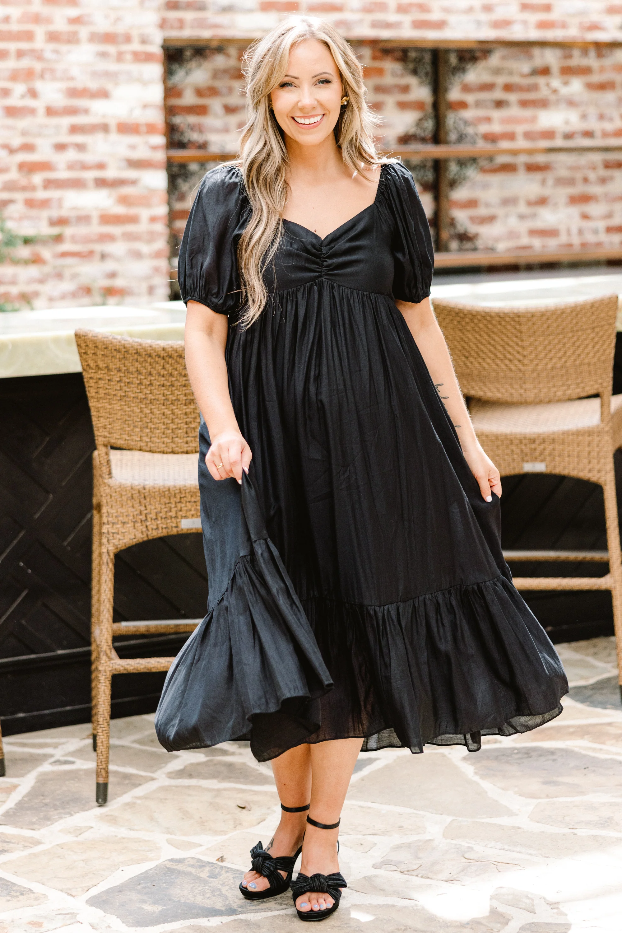 Working Your Charm Midi Dress, Black - Weilaico