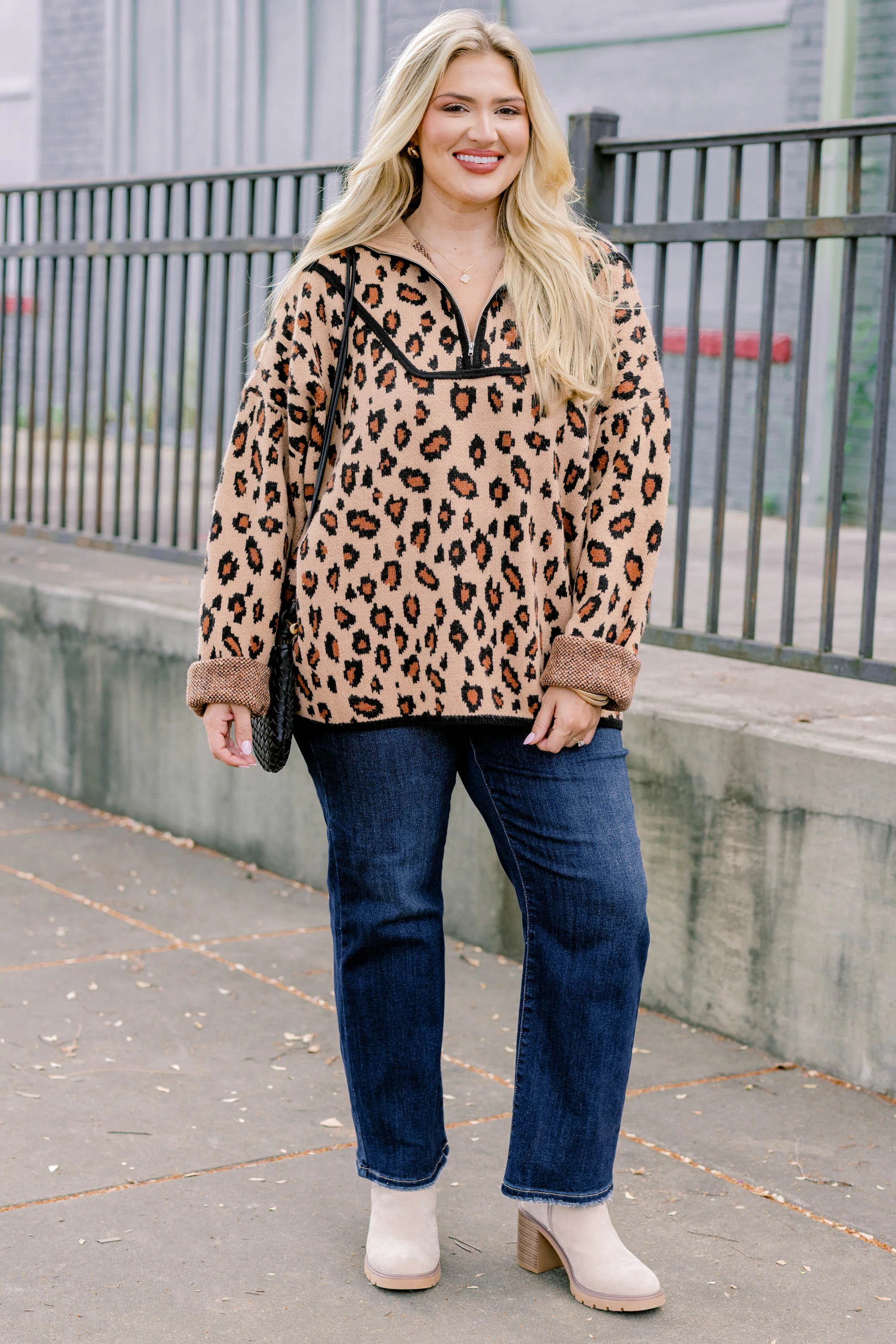 Falling For Fall Sweater, Leopard - Weilaico