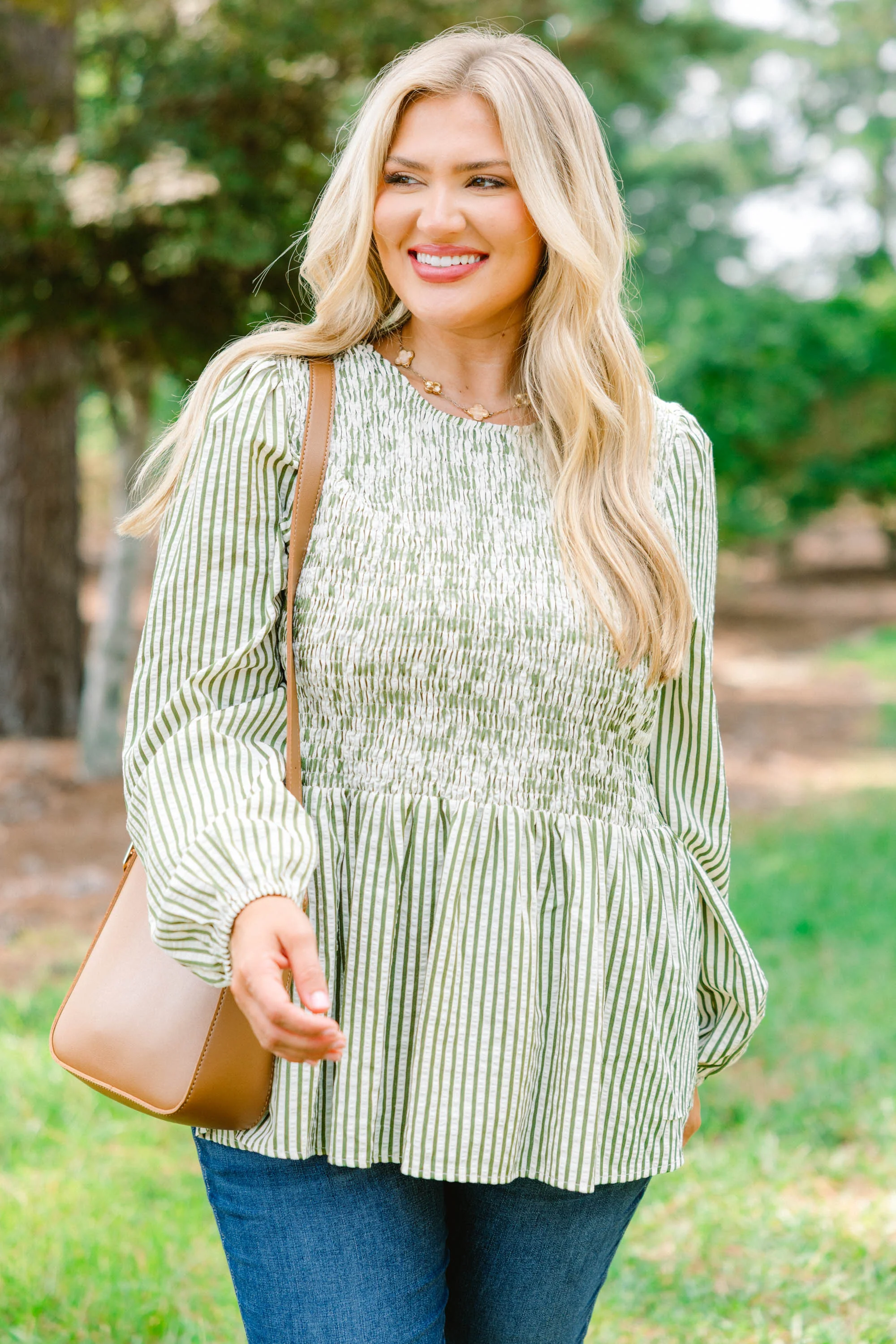 Wallflower Kisses Top, Green Stripe - Weilaico