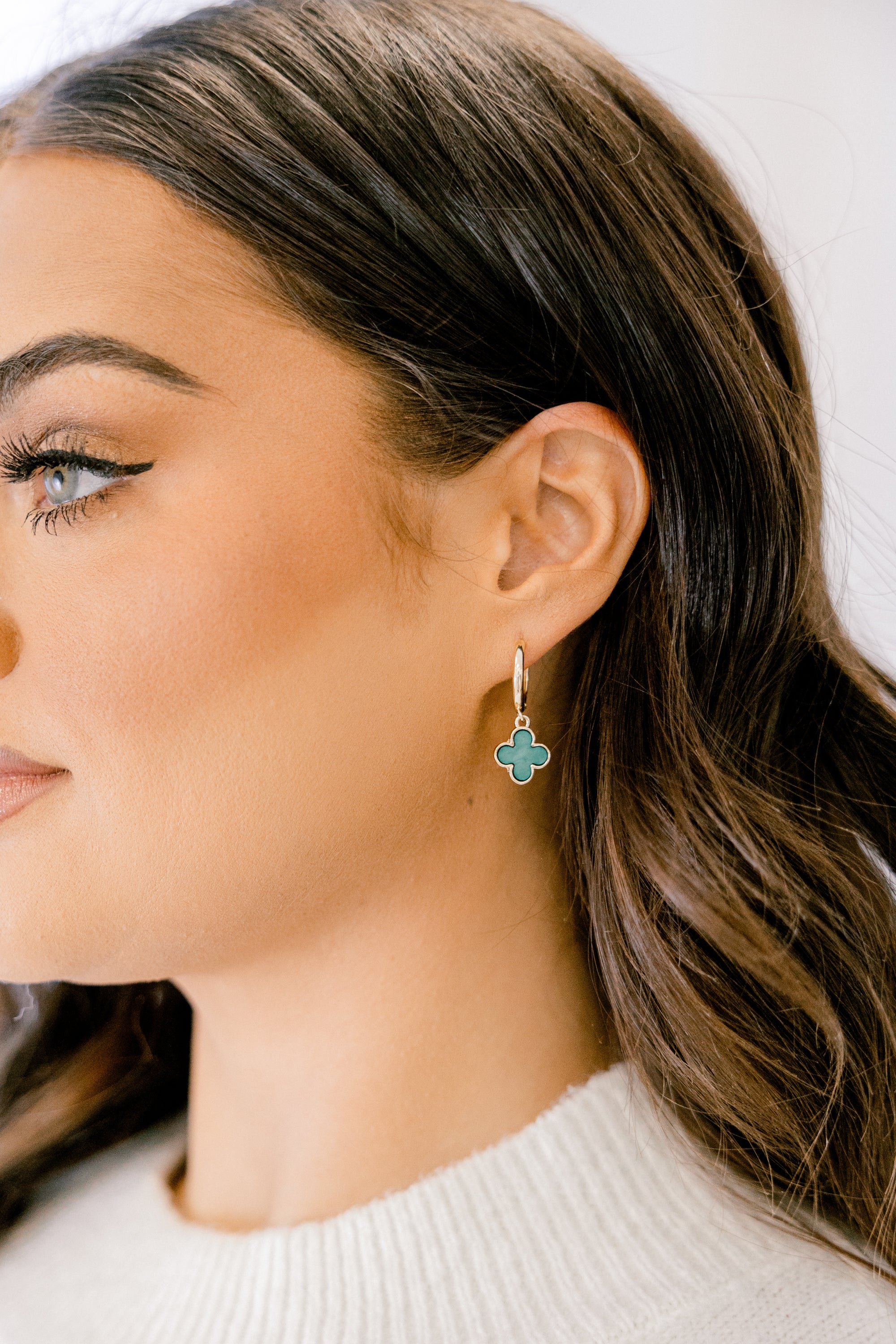 Always Lucky Earrings, Green - Weilaico