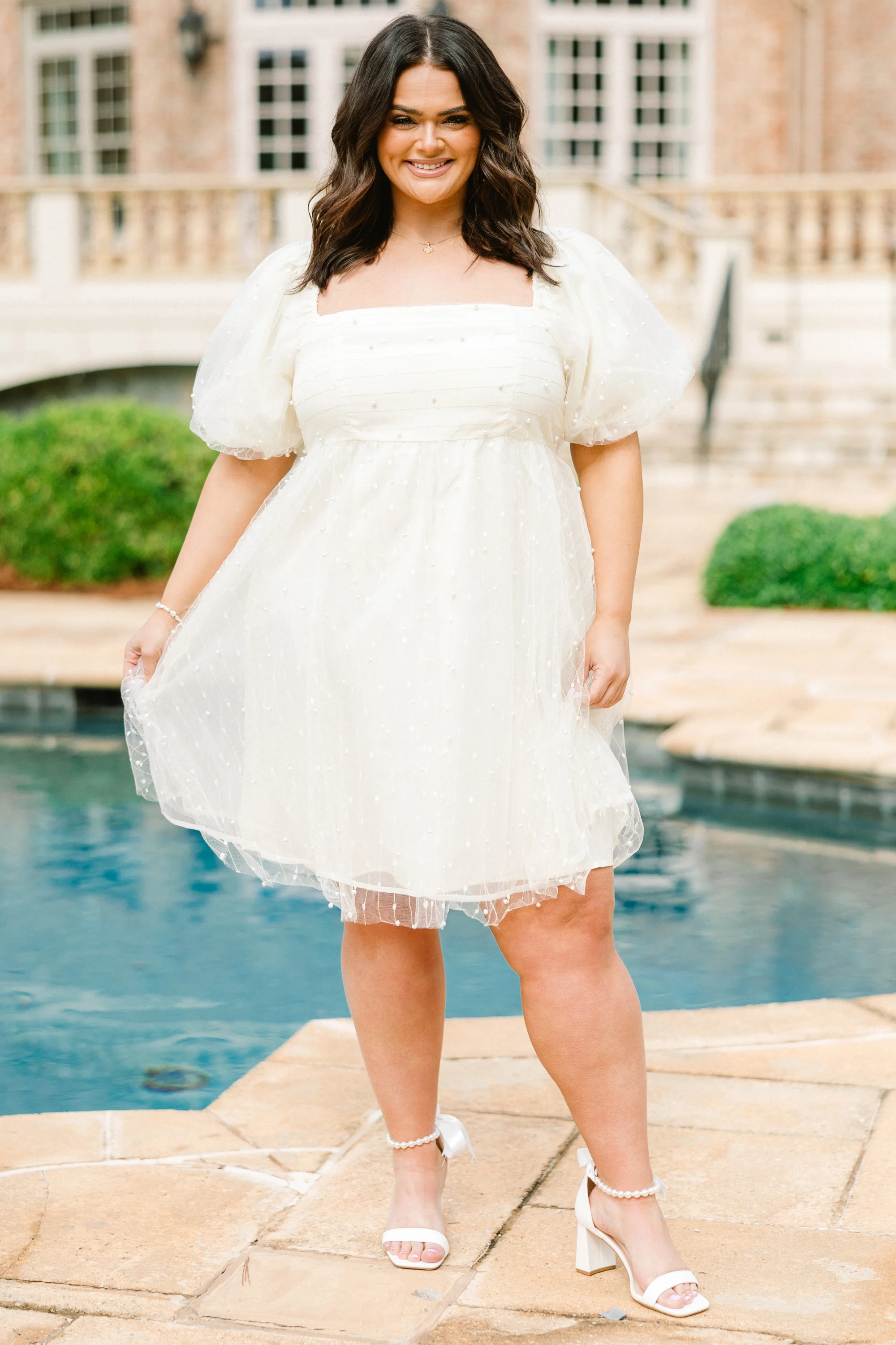 Pearl Dream Dress, Cream - Weilaico
