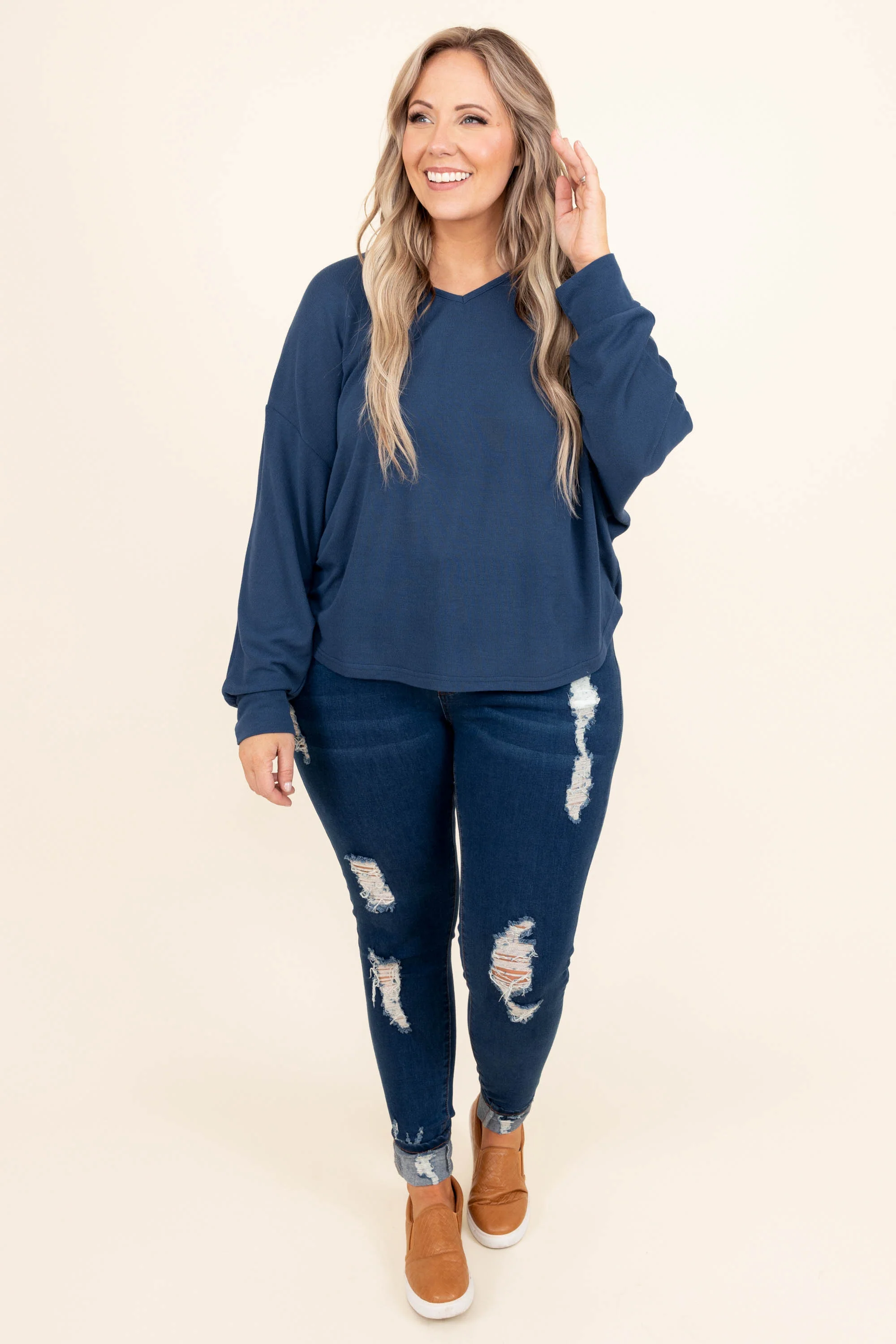 Down Memory Lane Jeans, Dark Wash - Weilaico