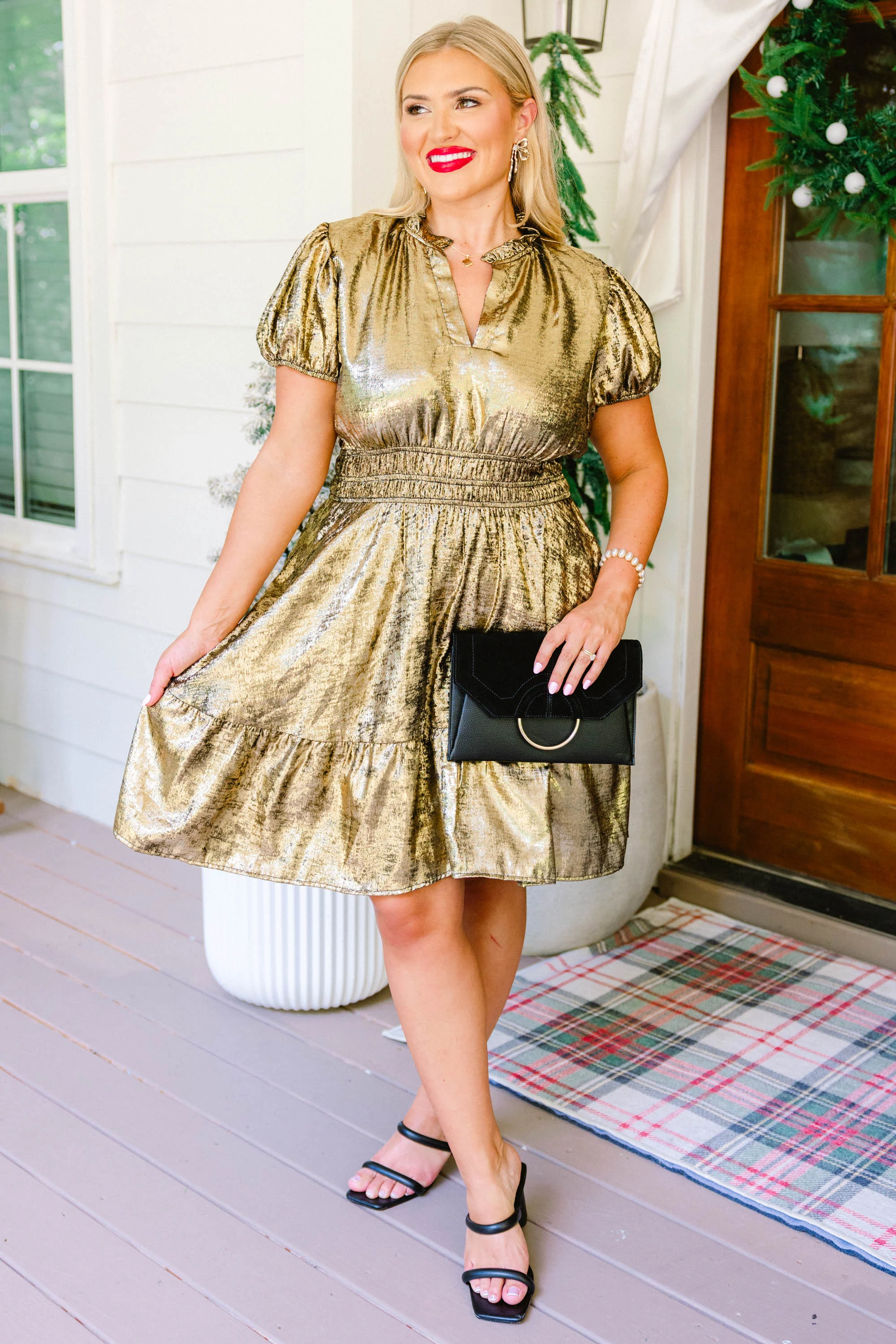 Pretty Please Dress, Gold - Weilaico