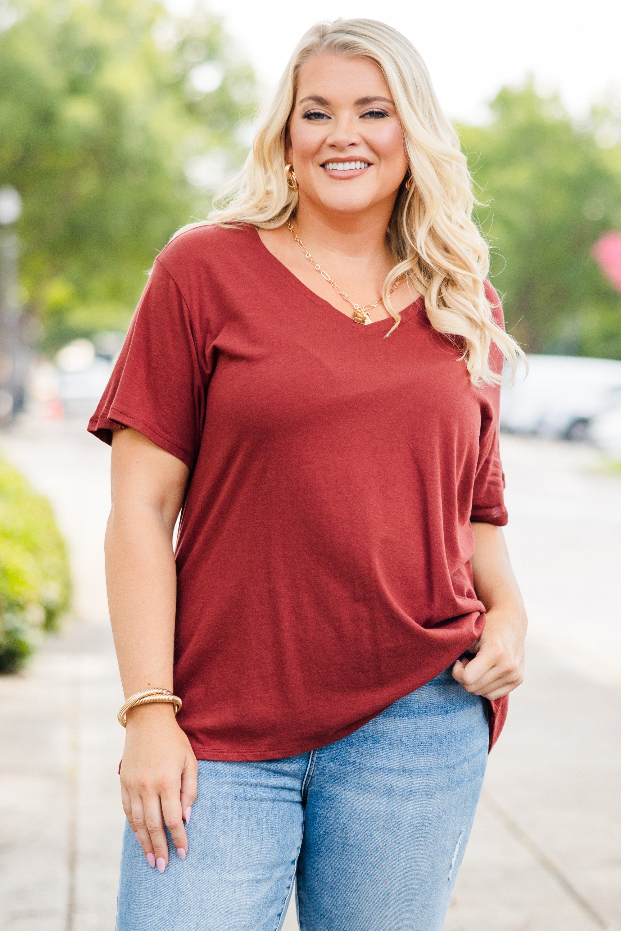 Bright Days Tee, Dark Rust - Weilaico