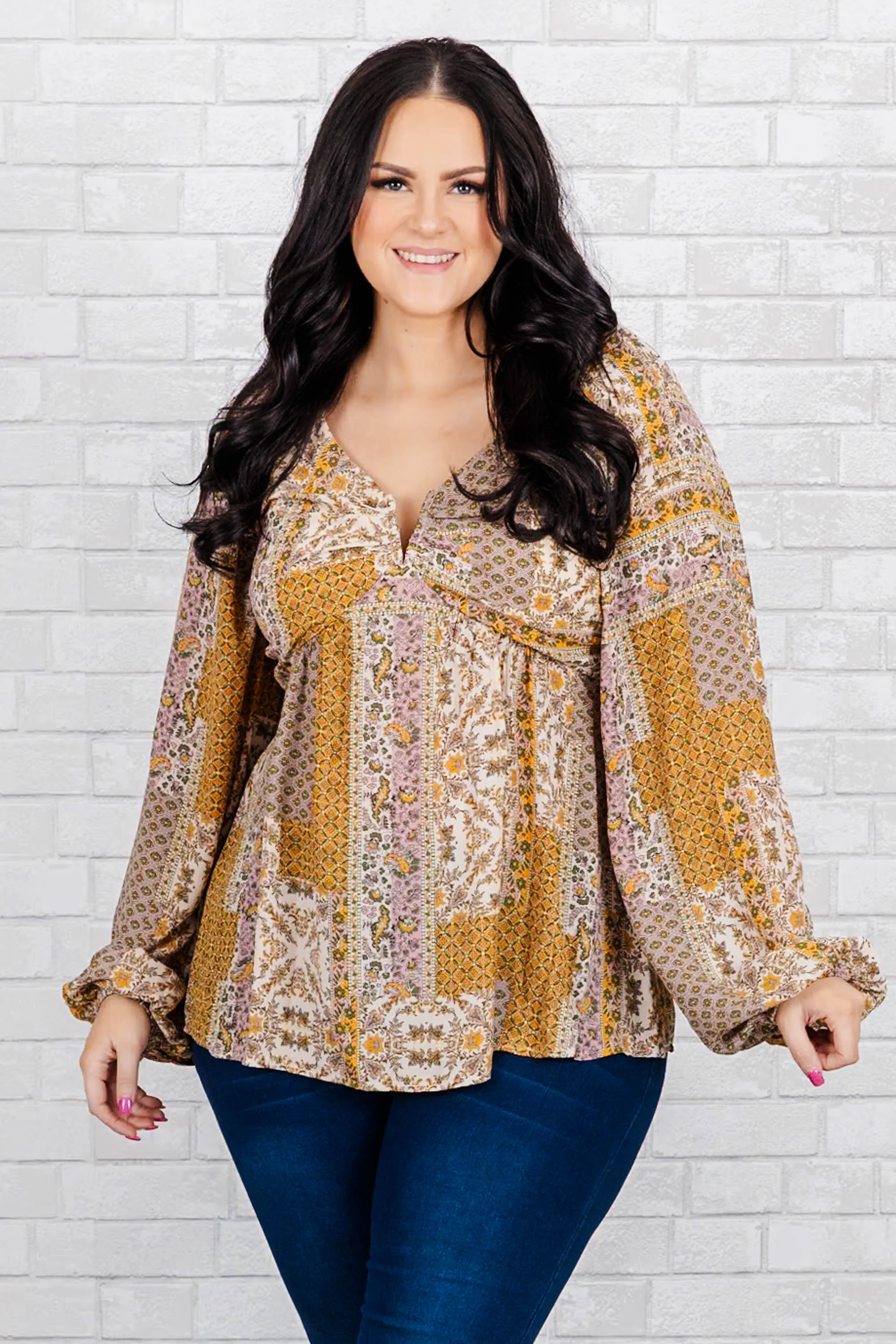 Buy Myself Flowers Blouse, Beige - Weilaico