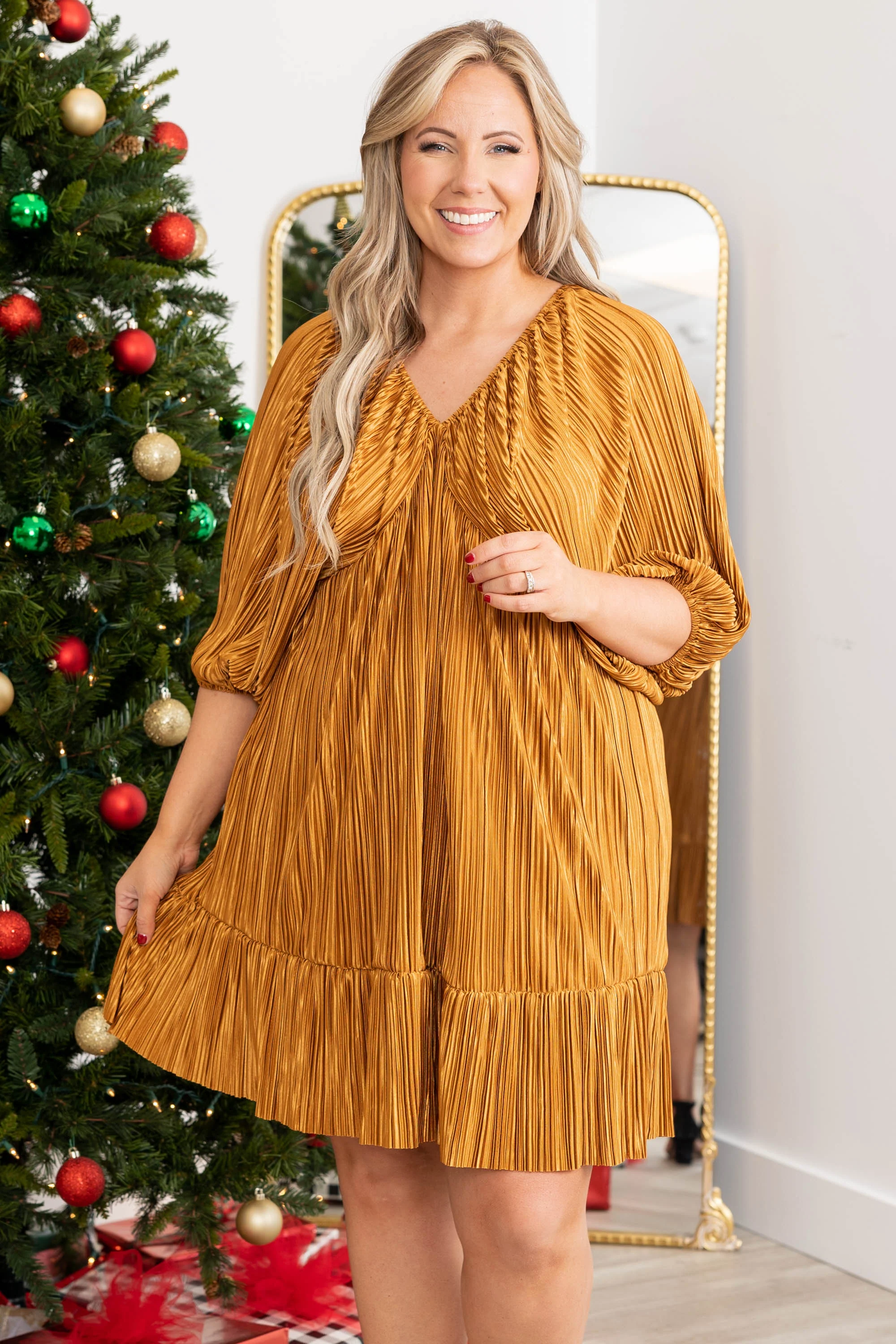 Midas Touch Dress, Gold - Weilaico