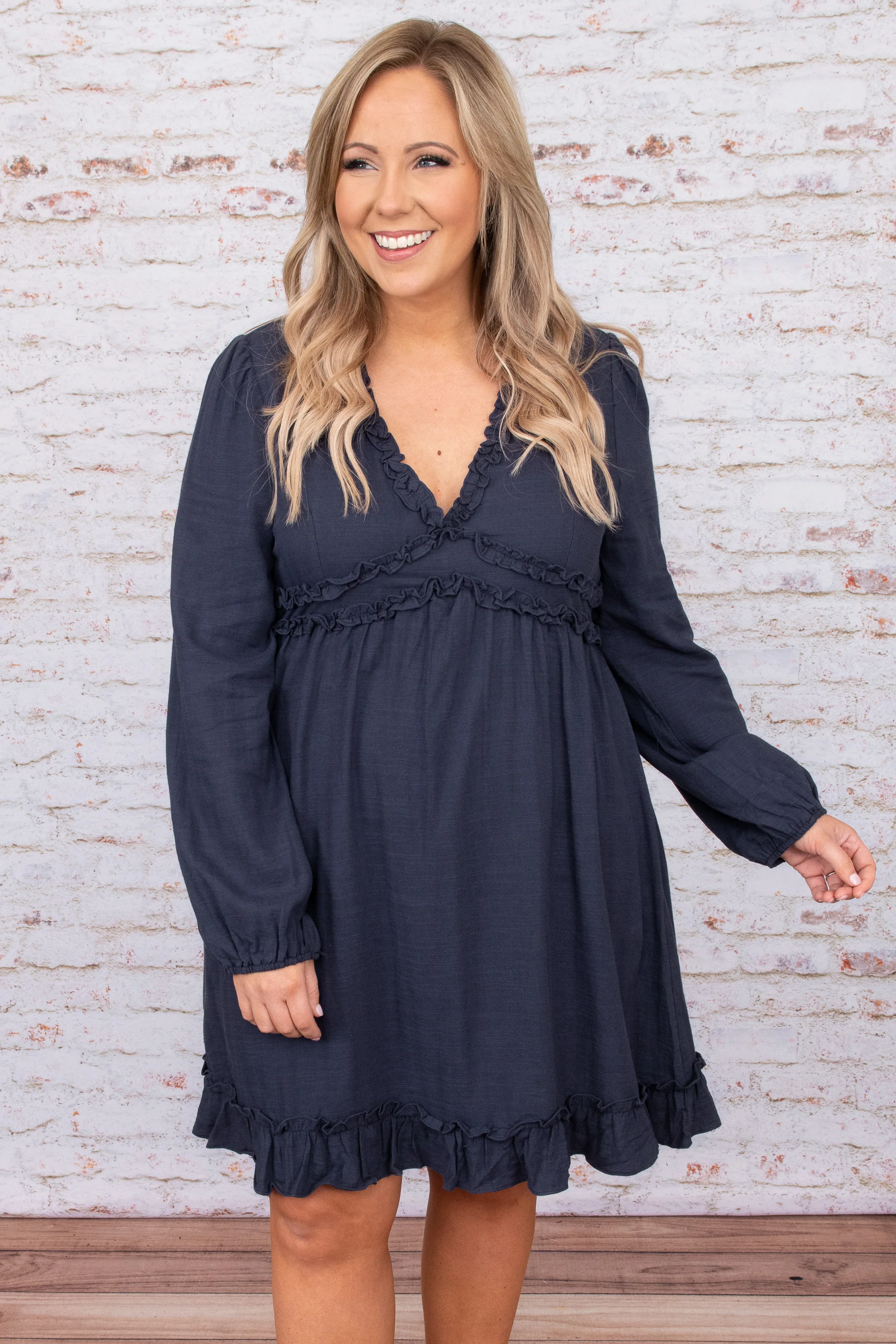 Tender Love Dress, Navy - Weilaico