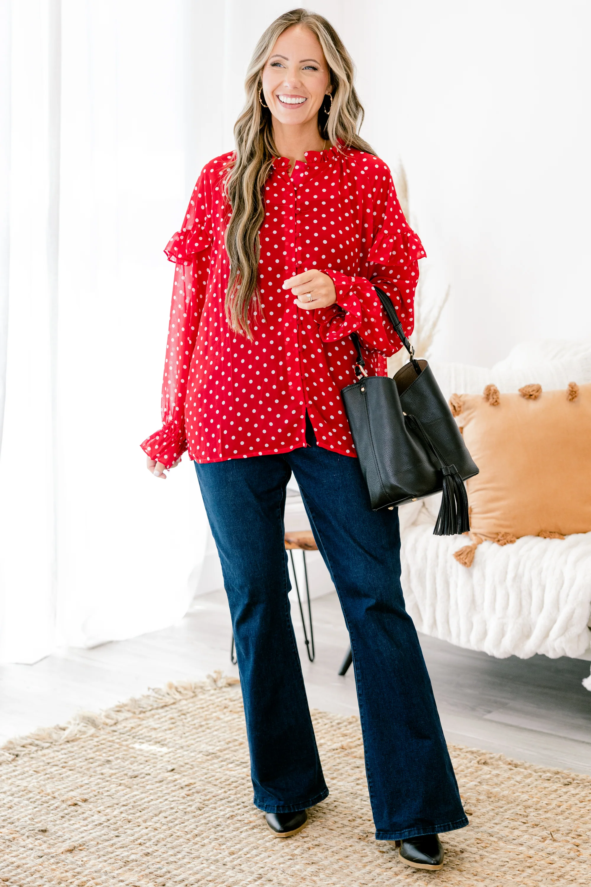 Happiness Is Homemade Top, Red - Weilaico