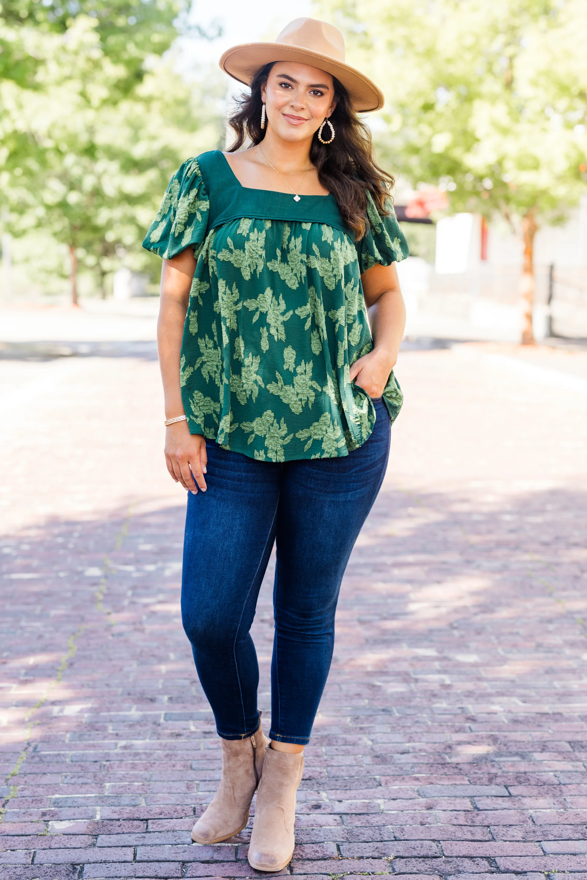 Evergreen Trees Top, Deep Green - Weilaico