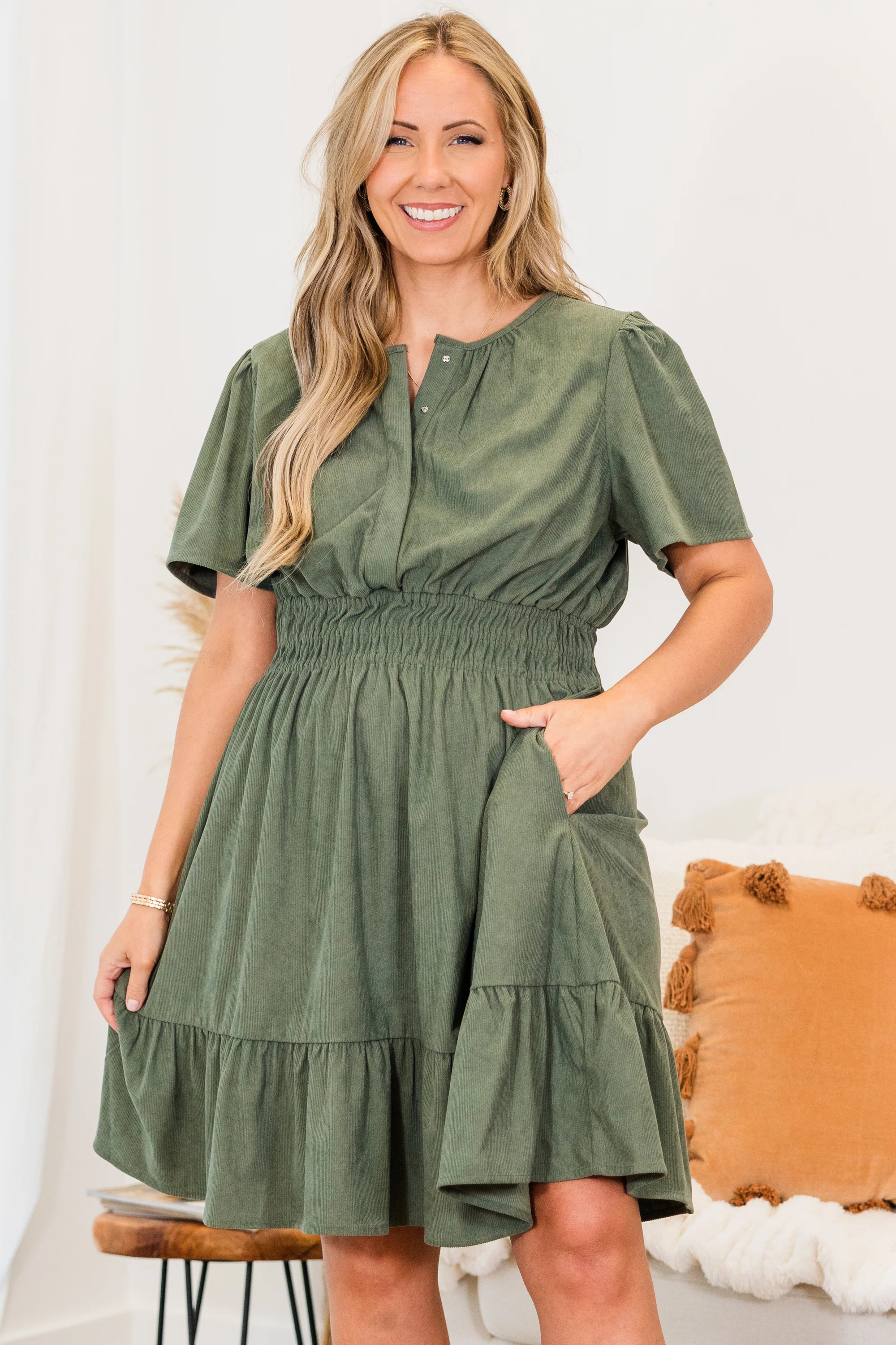 Leaves Changing Dress, Green - Weilaico