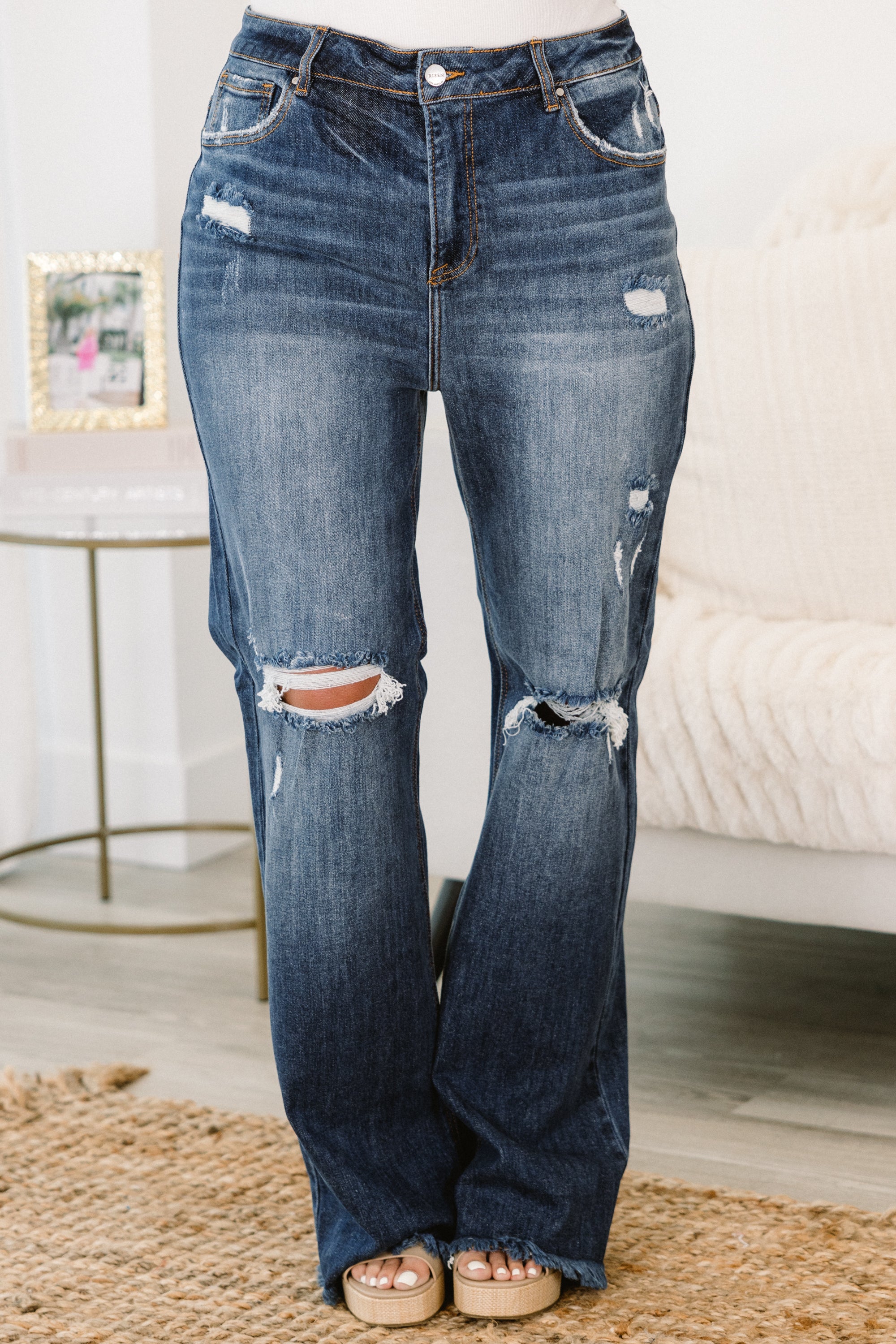 Ride That Wave Jeans, Dark Wash - Weilaico