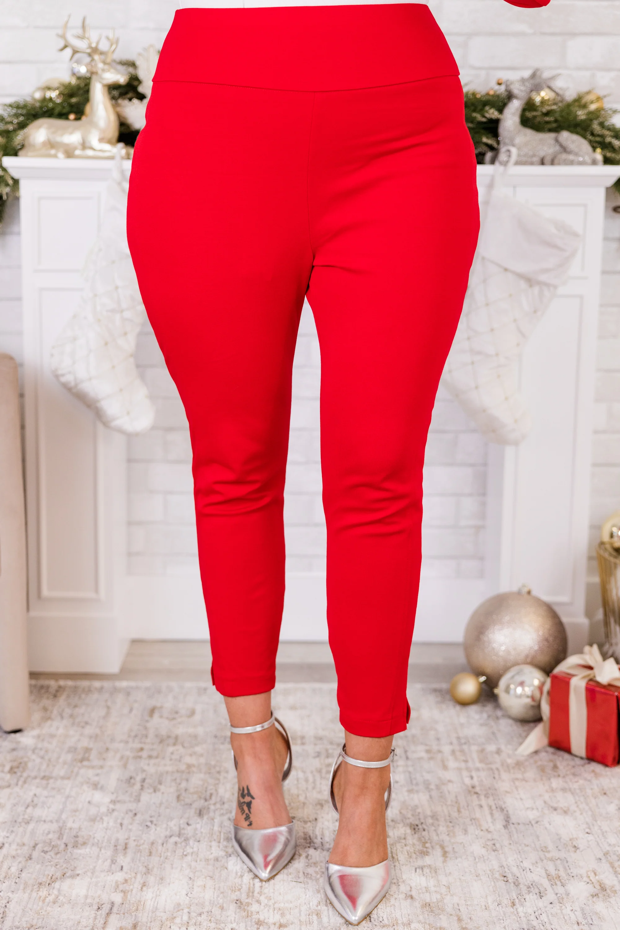 Strut Your Style Pants, Red - Weilaico