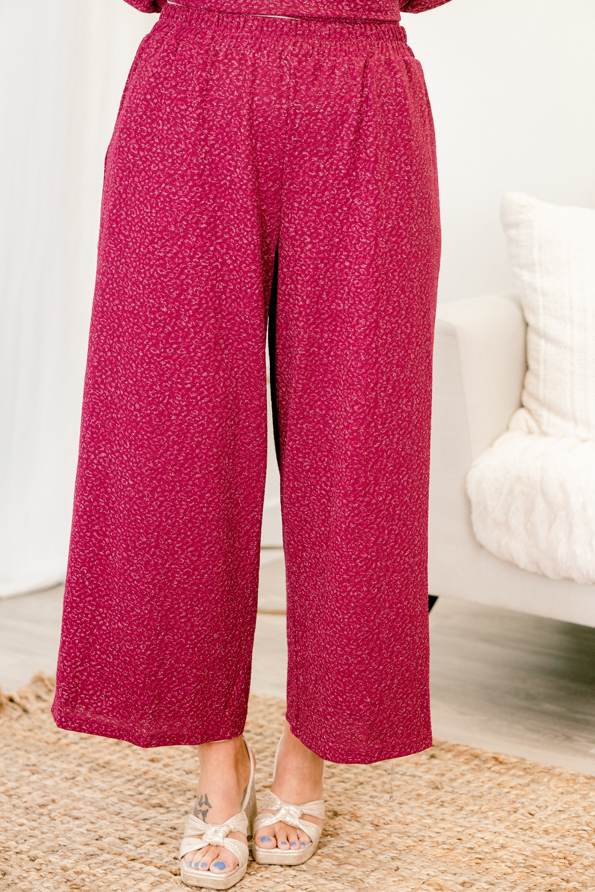 Always Glam Season Pants, Magenta - Weilaico