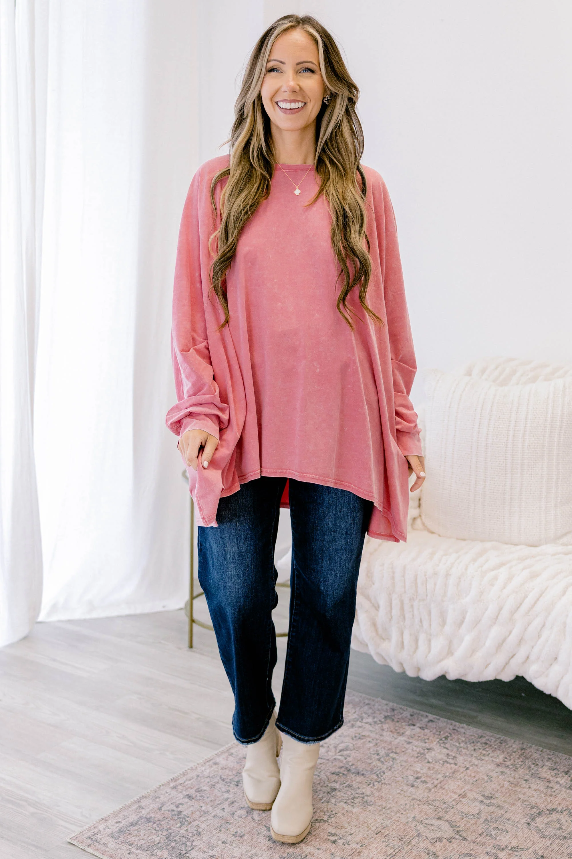 All So Nice Tunic, Pink - Weilaico