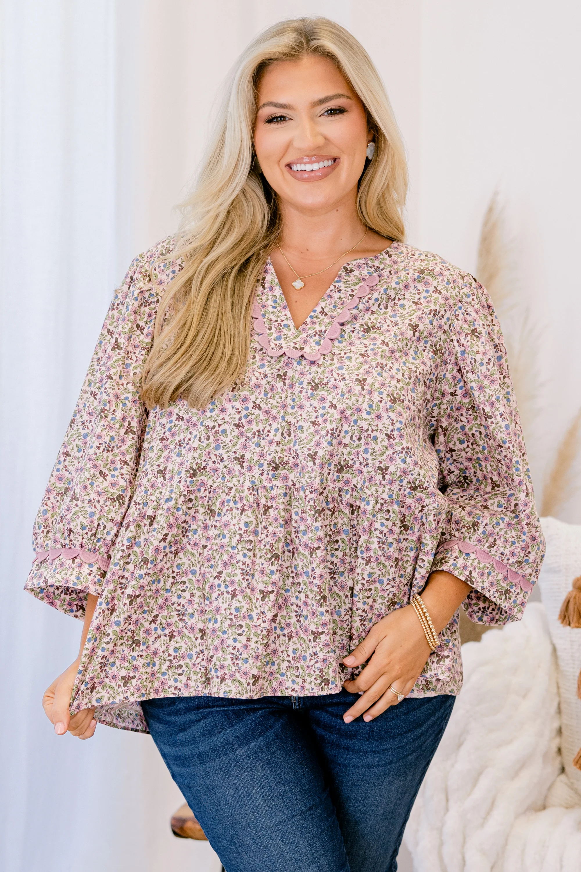 LaLa Land Love Top, Pink Floral - Weilaico