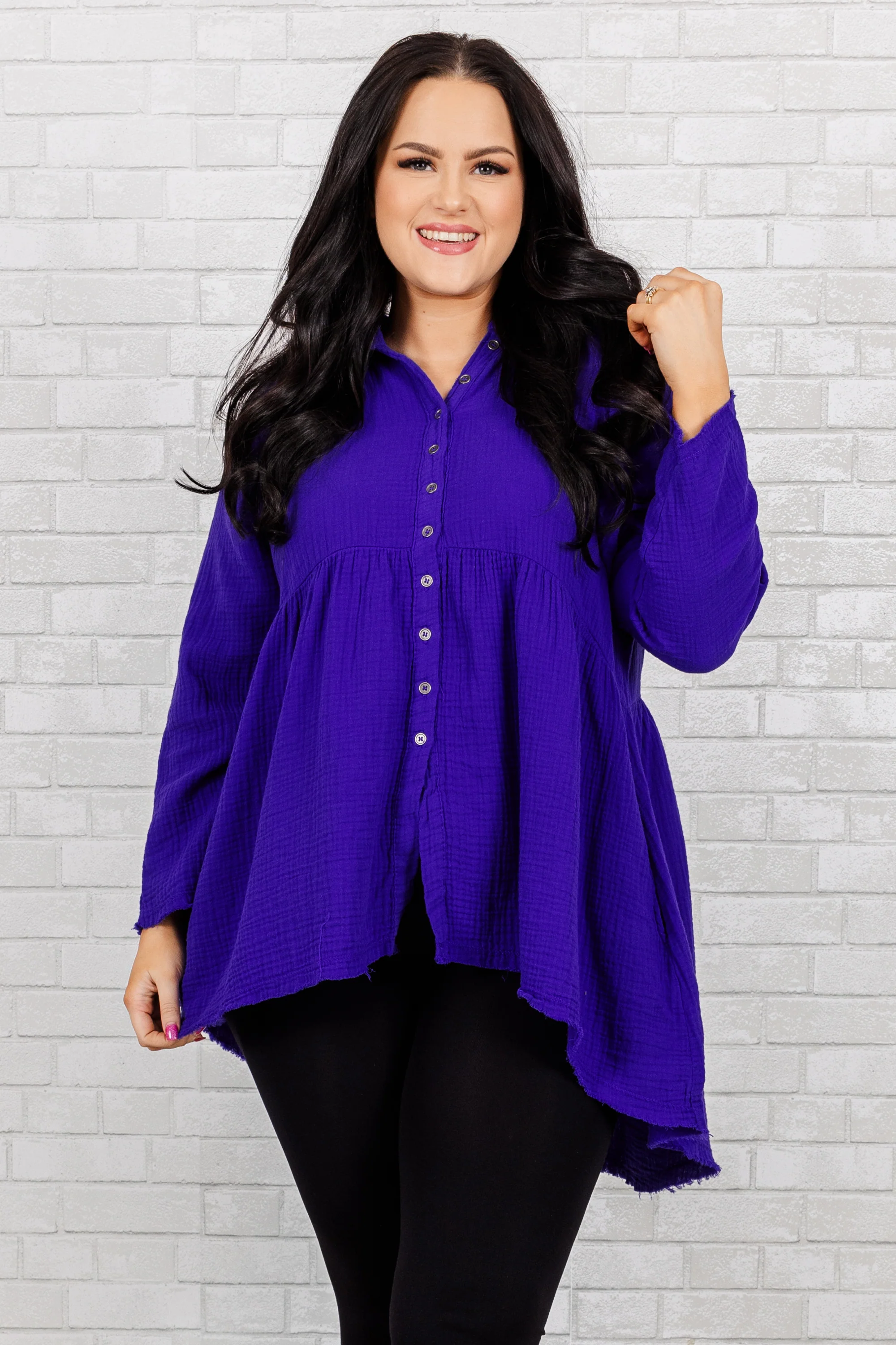 Stuck In Her Daydream Top, Bright Blue - Weilaico