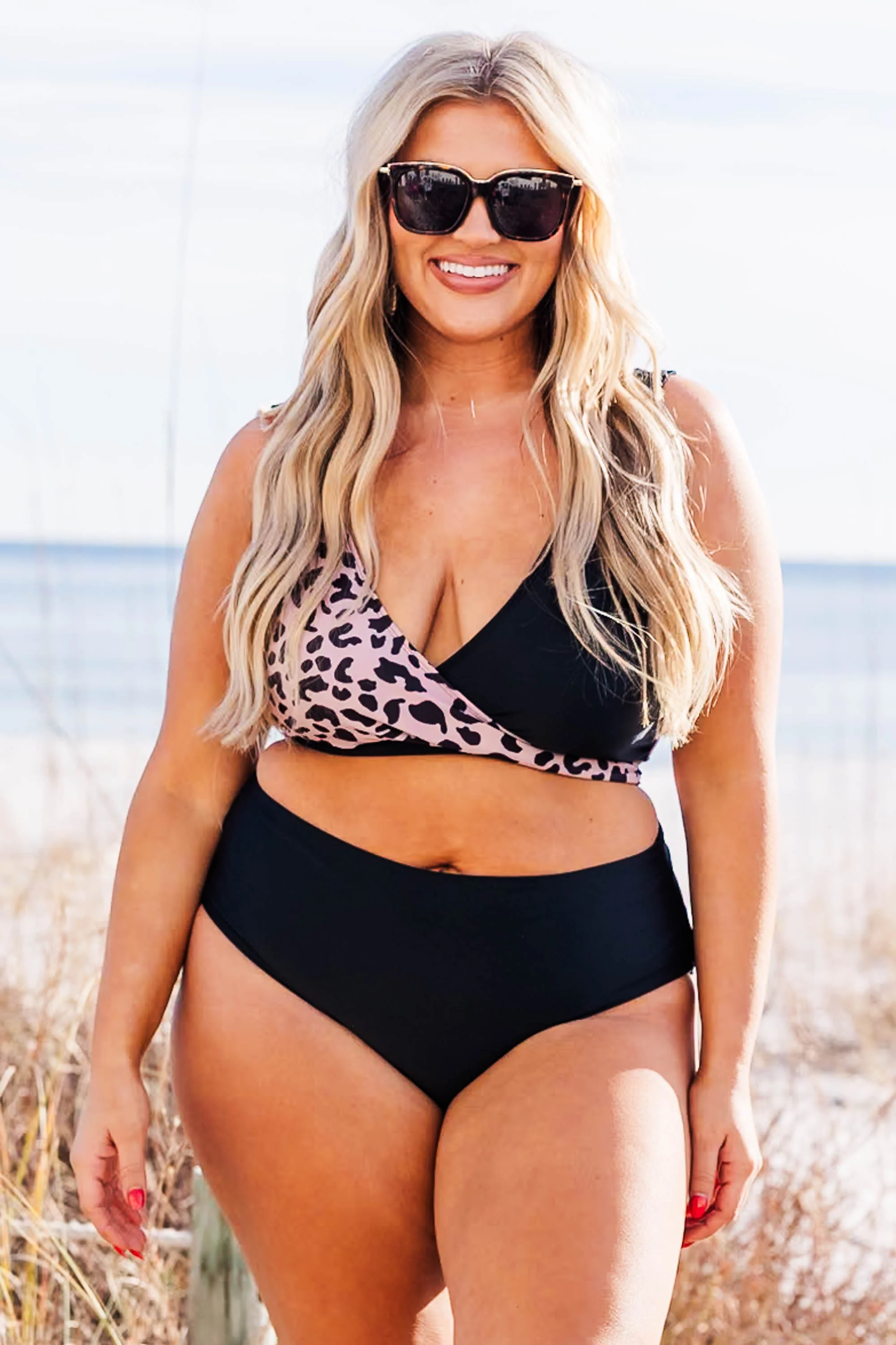 Catch Flights Swim Top, Leopard - Weilaico