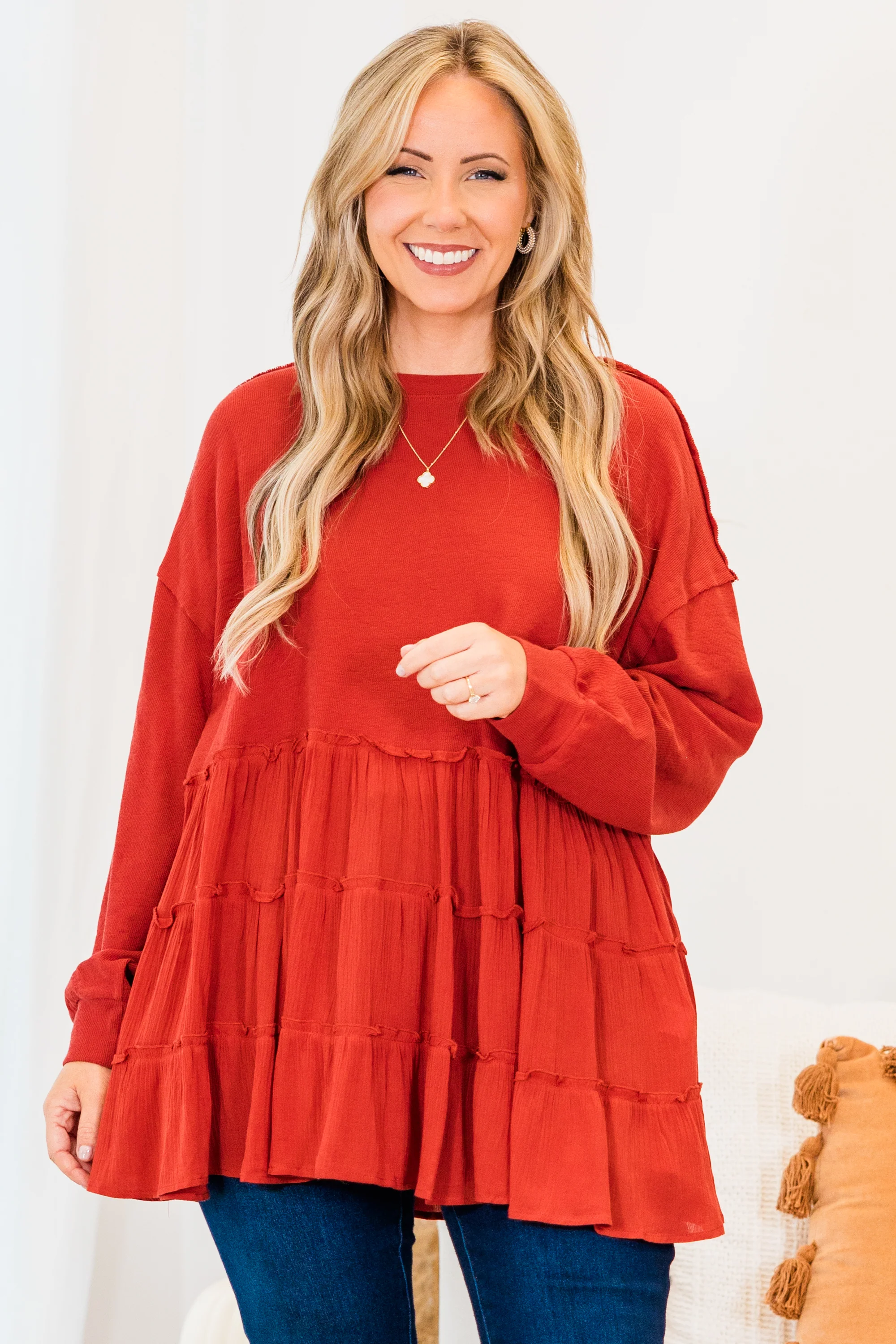 My Kind Of Fun Top, Red - Weilaico