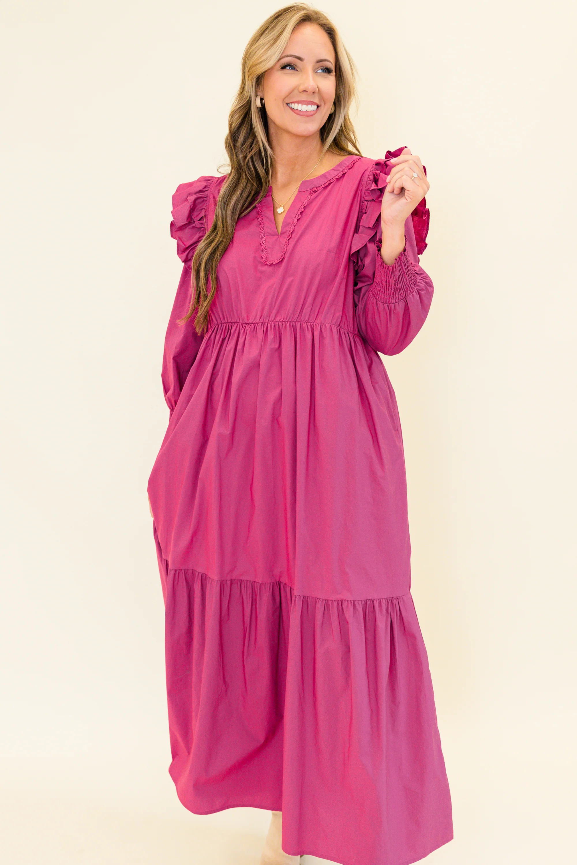 Journey Of Us Maxi Dress, Pink - Weilaico