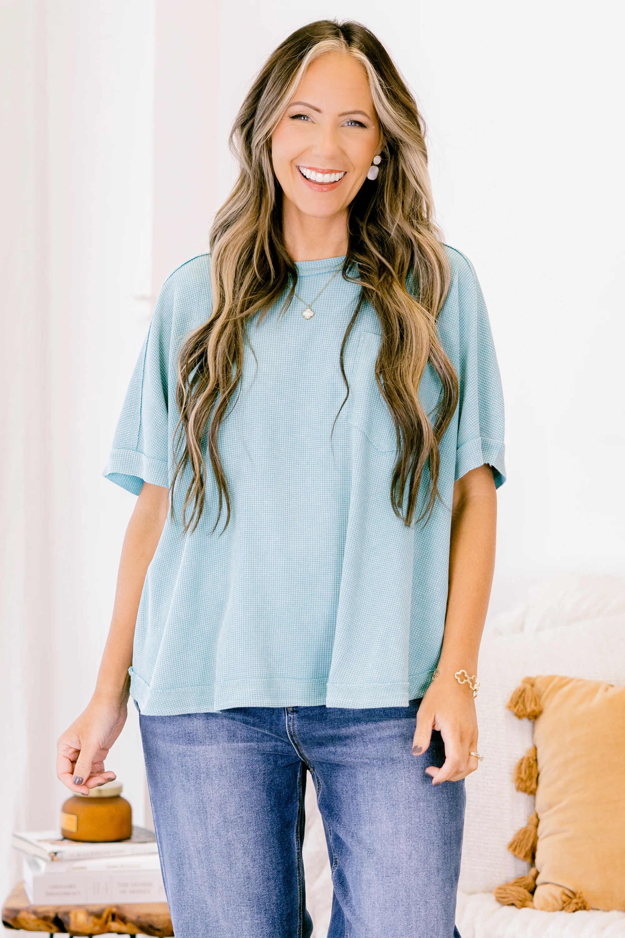 Let's Mingle Top, Blue - Weilaico