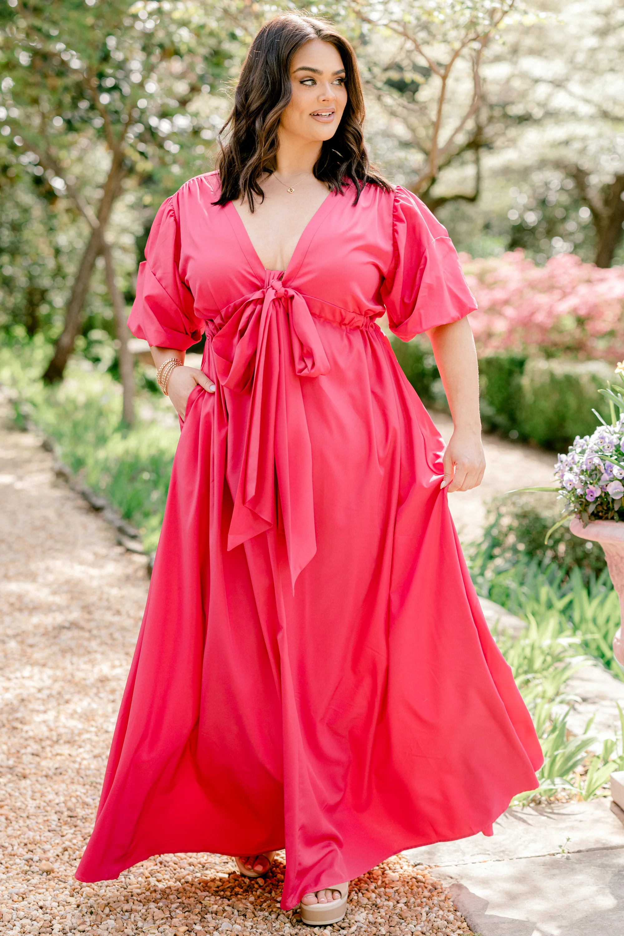 Looking At Me Maxi Dress, Fuchsia - Weilaico