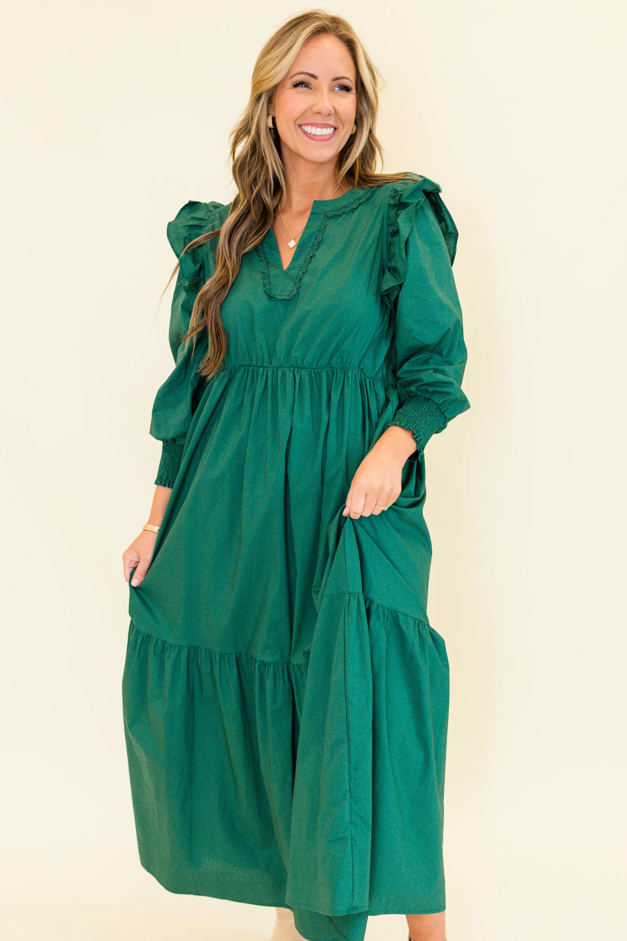 Journey of Us Maxi Dress, Green - Weilaico