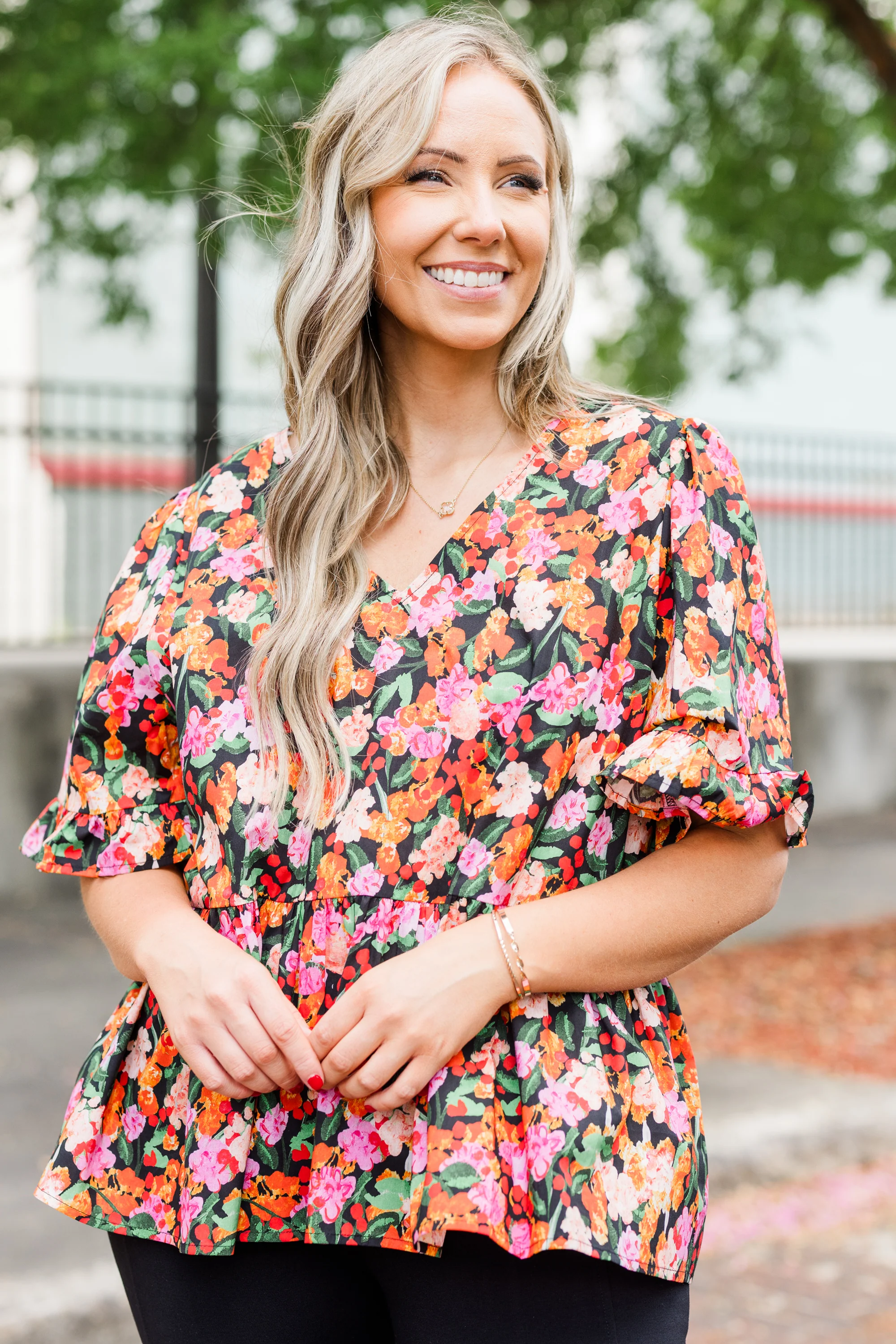 Coastal Garden Top, Black - Weilaico