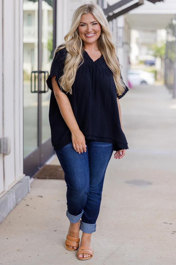 Delight In Dancing Top, Black - Weilaico