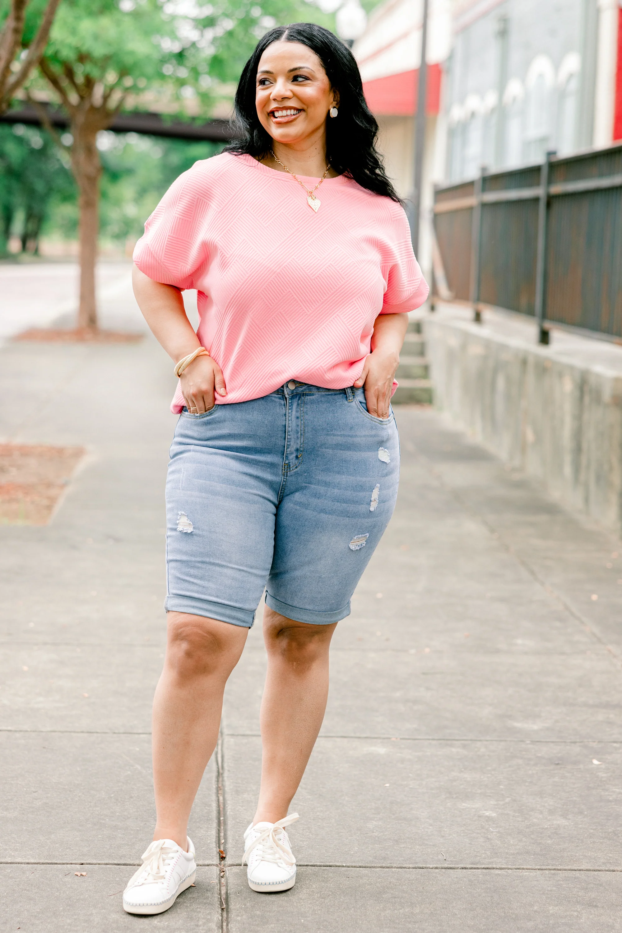 Palm Oasis Shorts, Light Wash - Weilaico