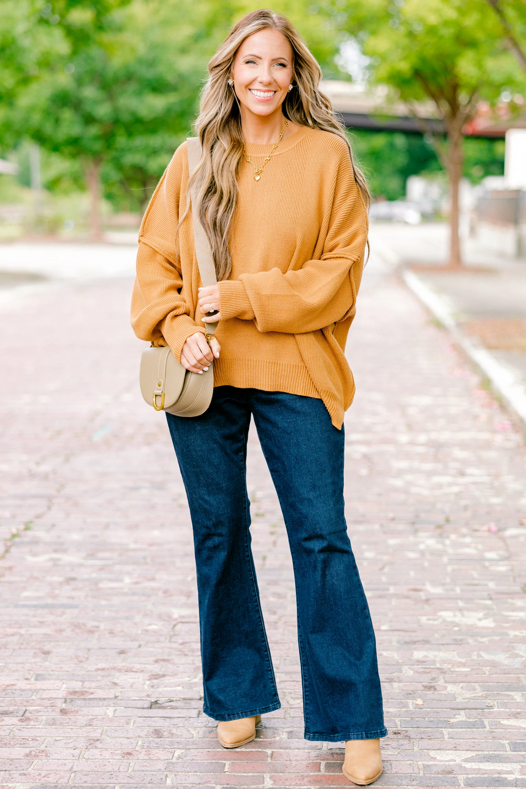 Magically Perfect Sweater, Camel - Weilaico