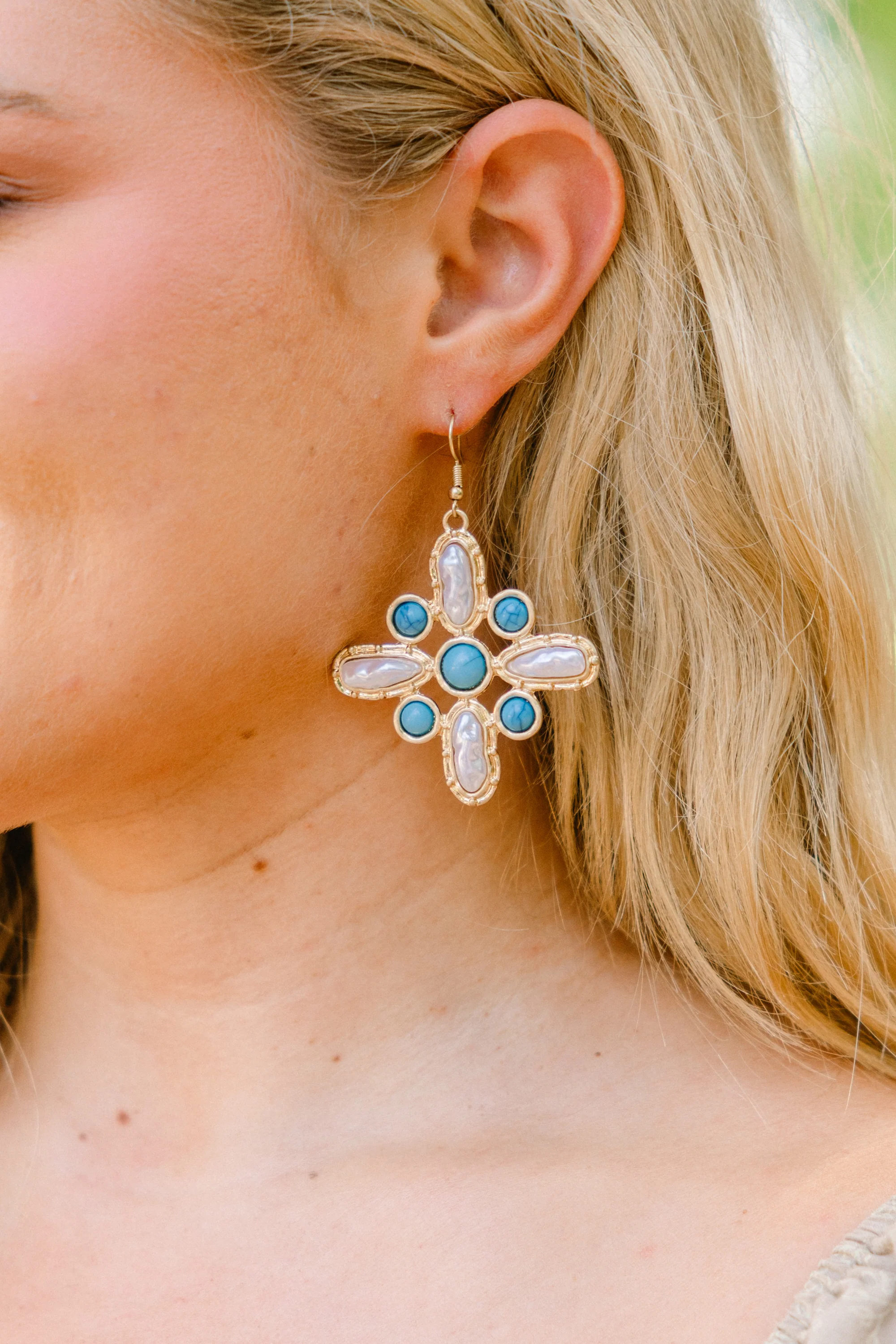 Velvet Range Earrings, Turquoise - Weilaico