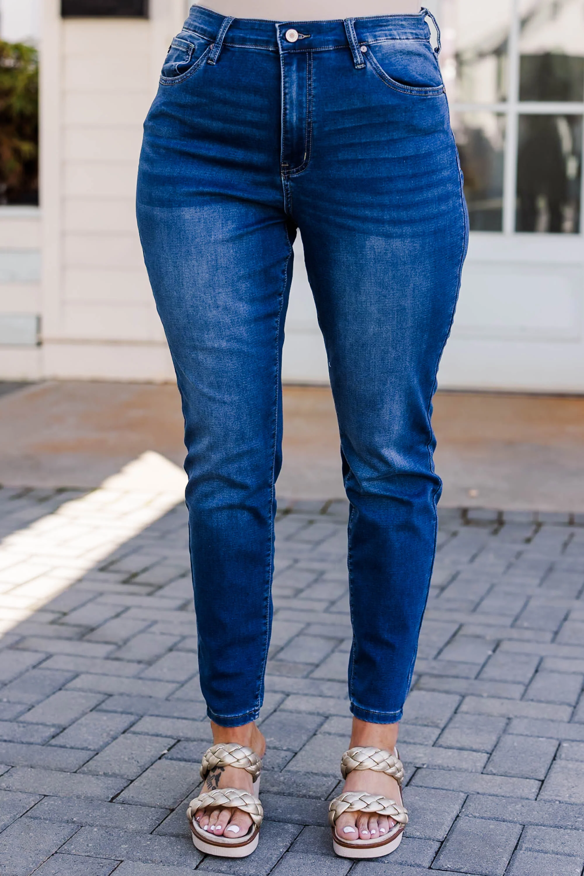 Learn As You Go Jeans, Medium Wash - Weilaico