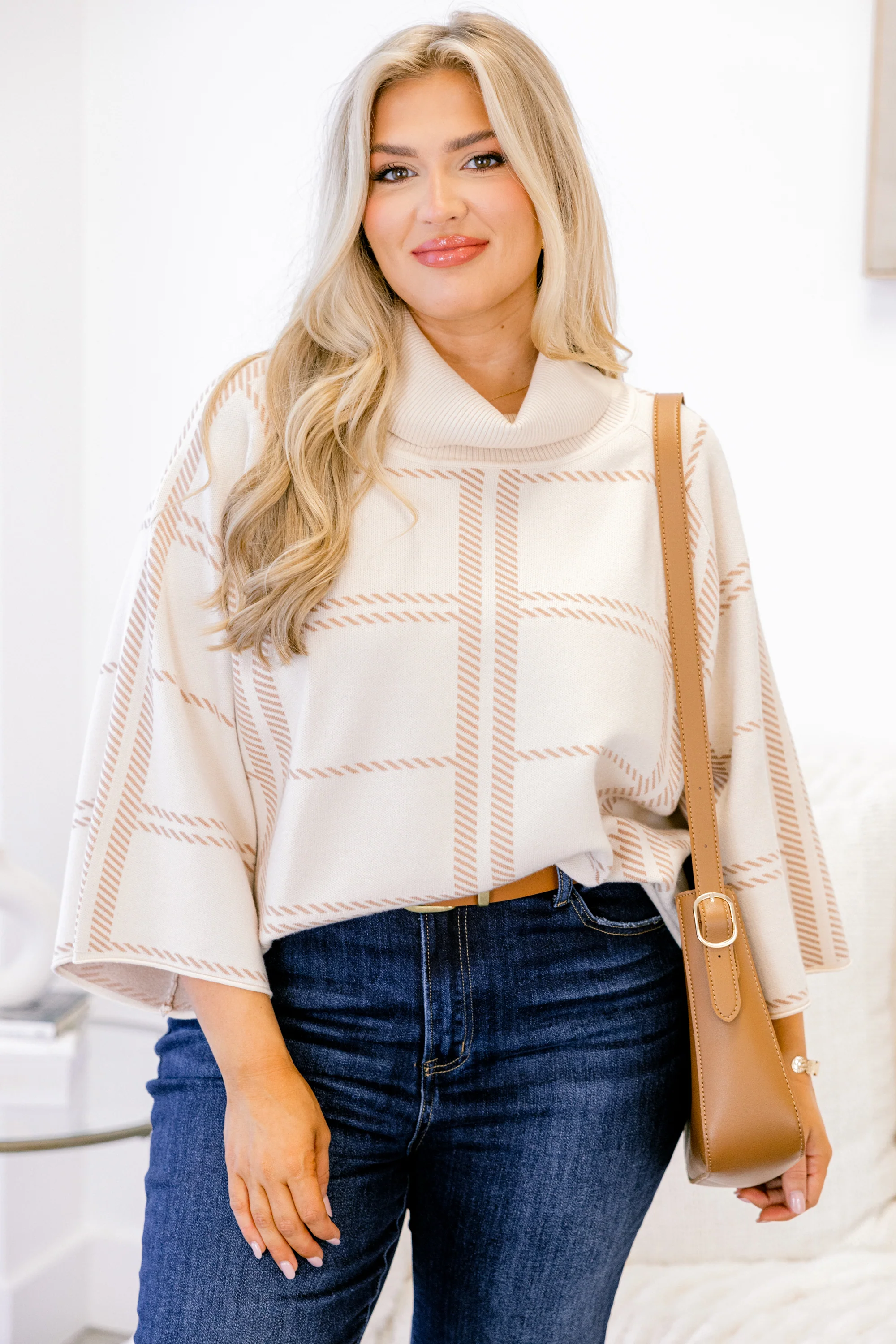 For The Time Being Sweater, Beige - Weilaico