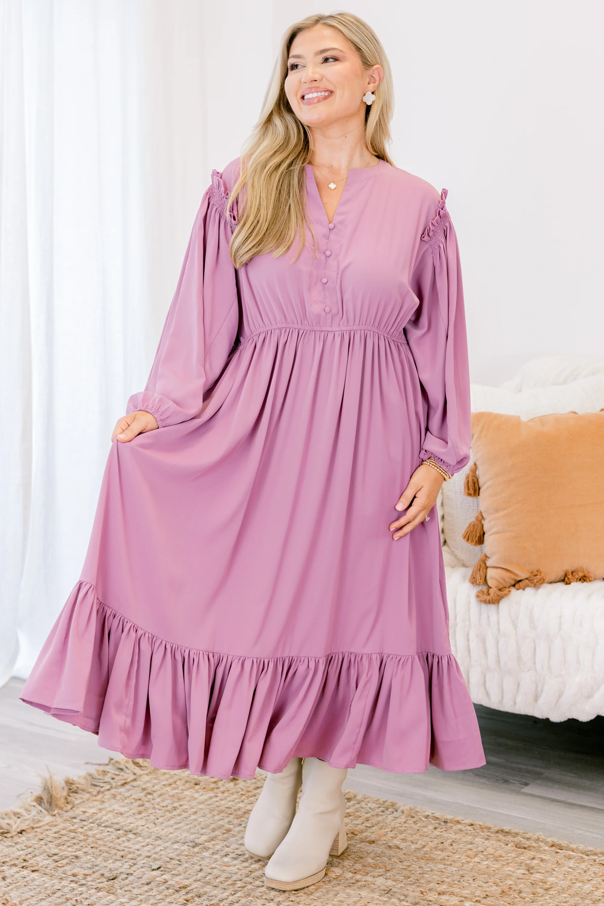 Memorize Today Dress, Light Plum - Weilaico