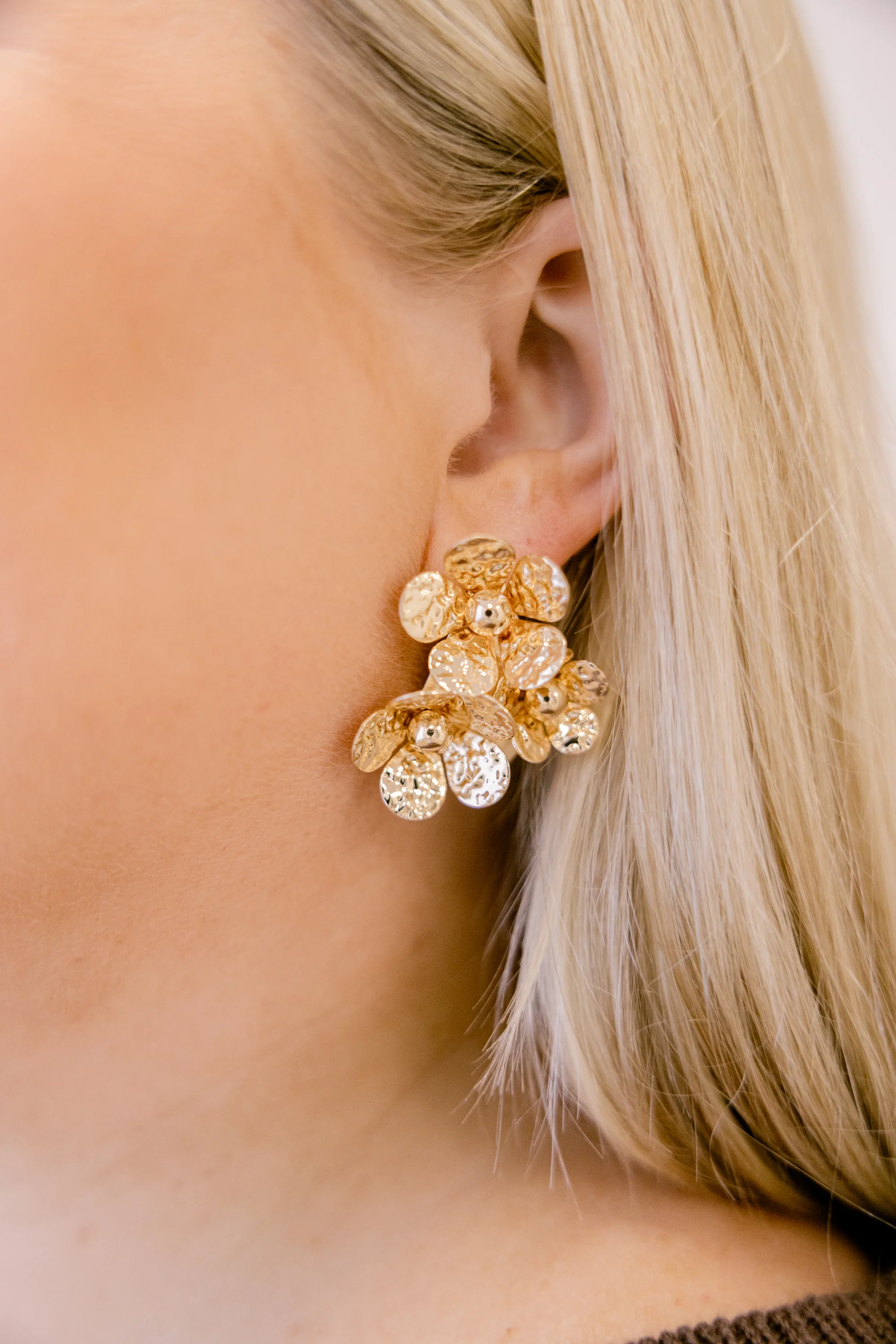 My Love In Bloom Earrings, Gold - Weilaico