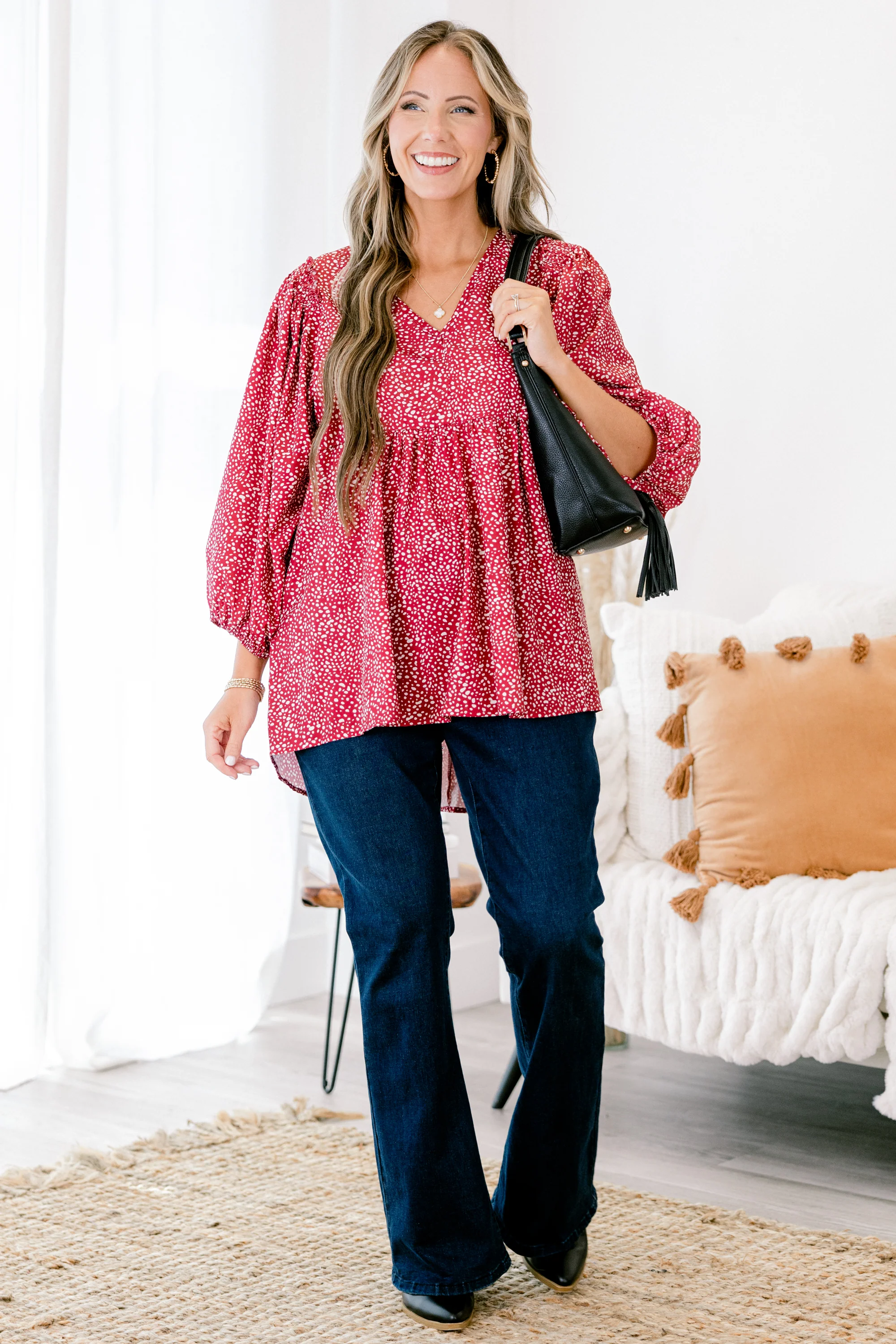 Looking For A Message Top, Red - Weilaico