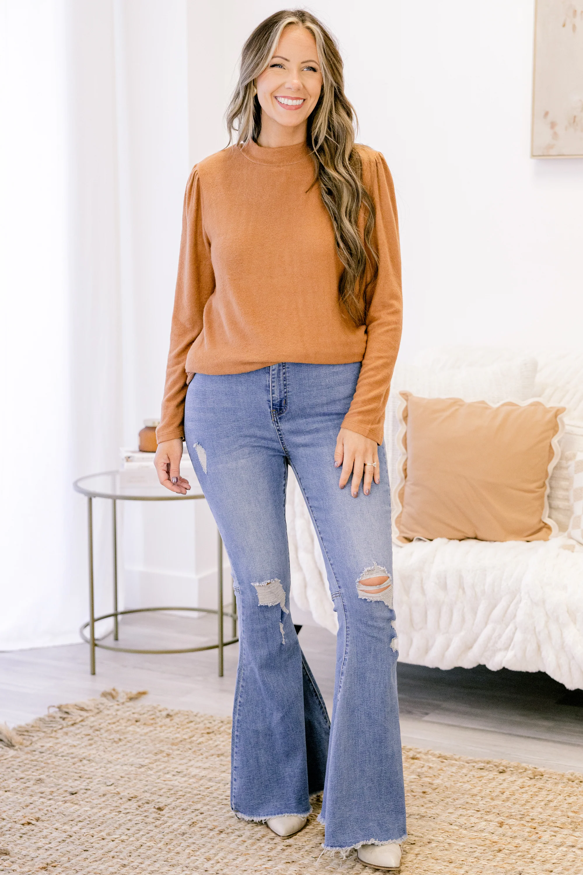 Flare To Dare Jeans, Medium Wash - Weilaico