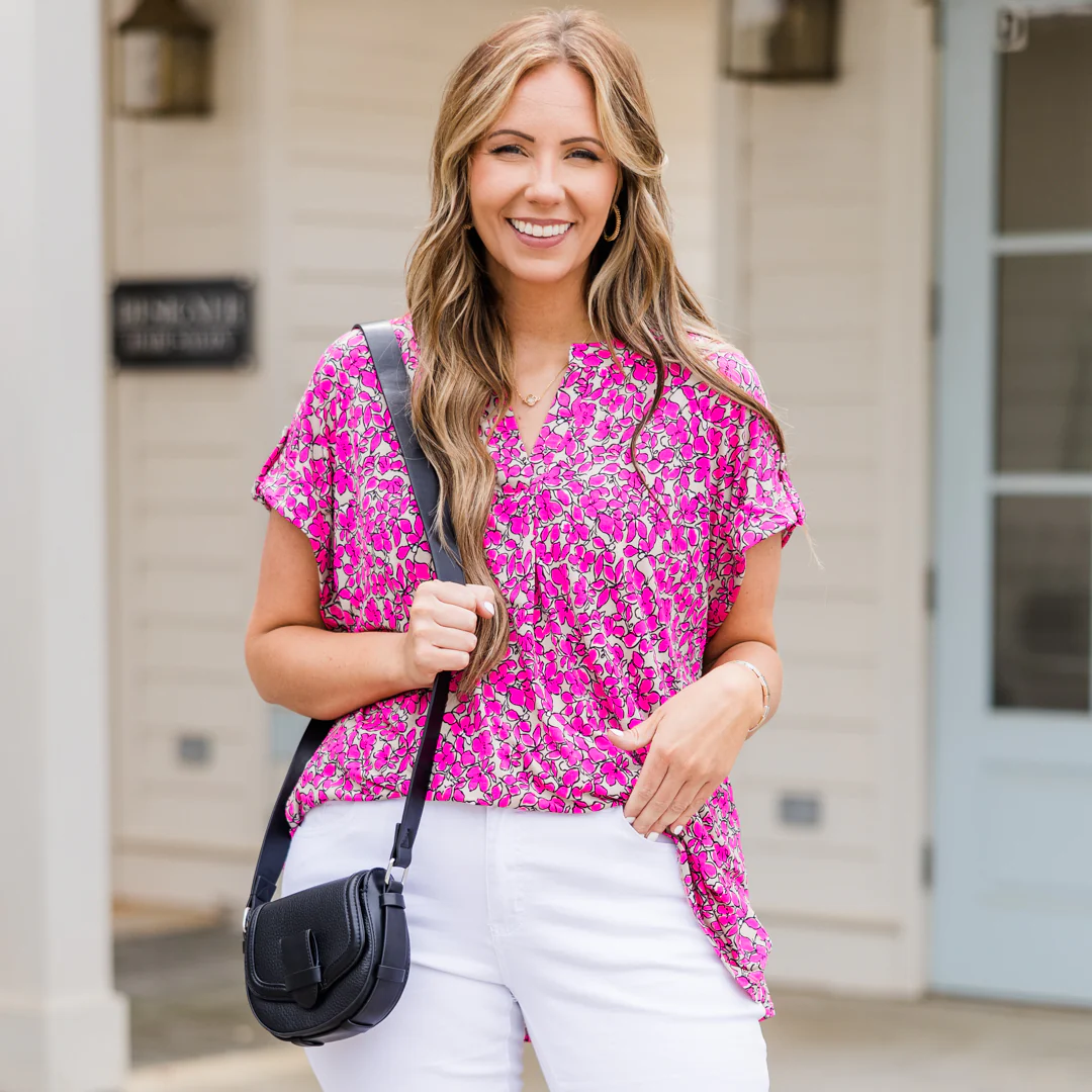 Signs Of Spring Top, Oyster - Weilaico