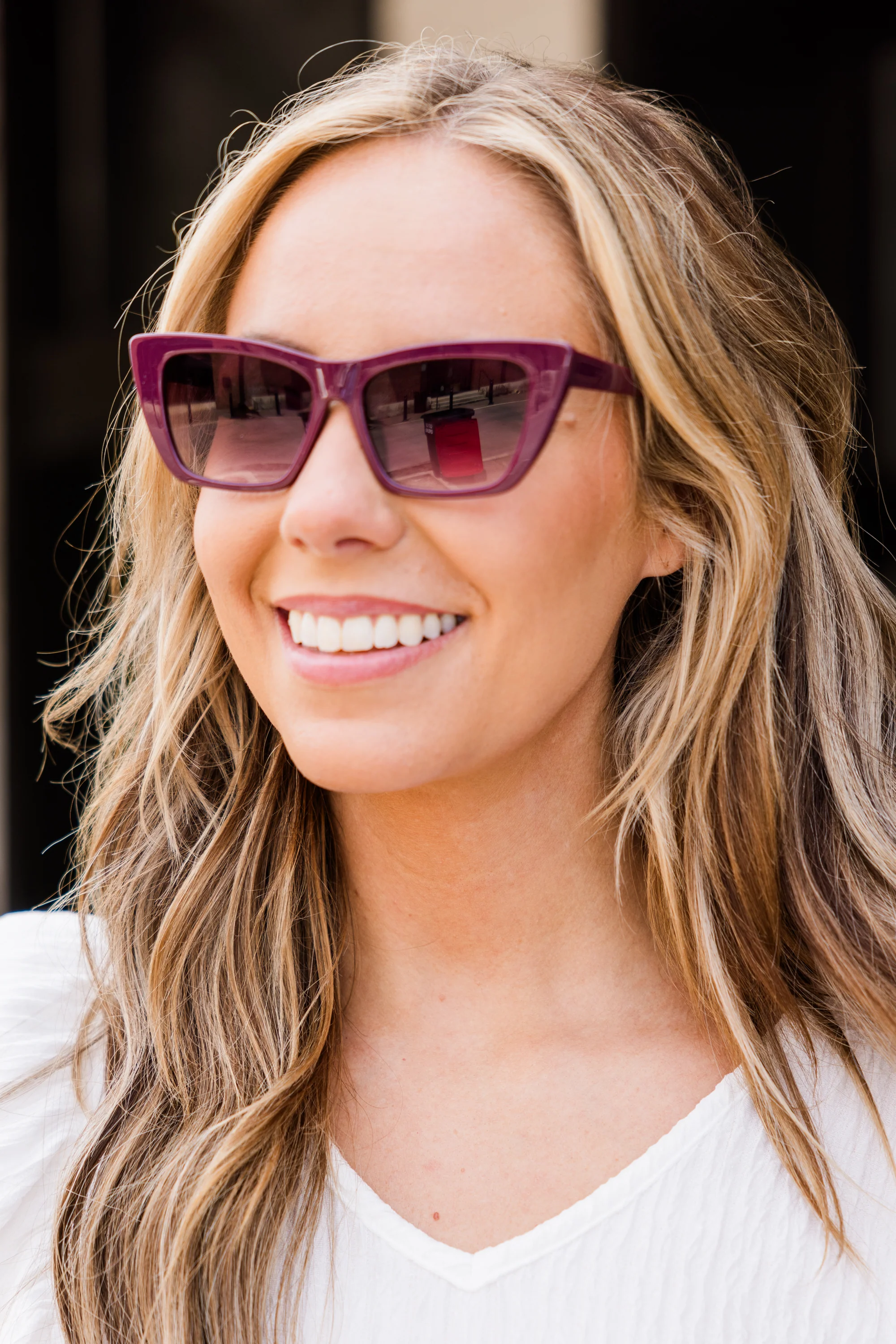 Can't Outshine Me Sunglasses, Burgundy - Weilaico