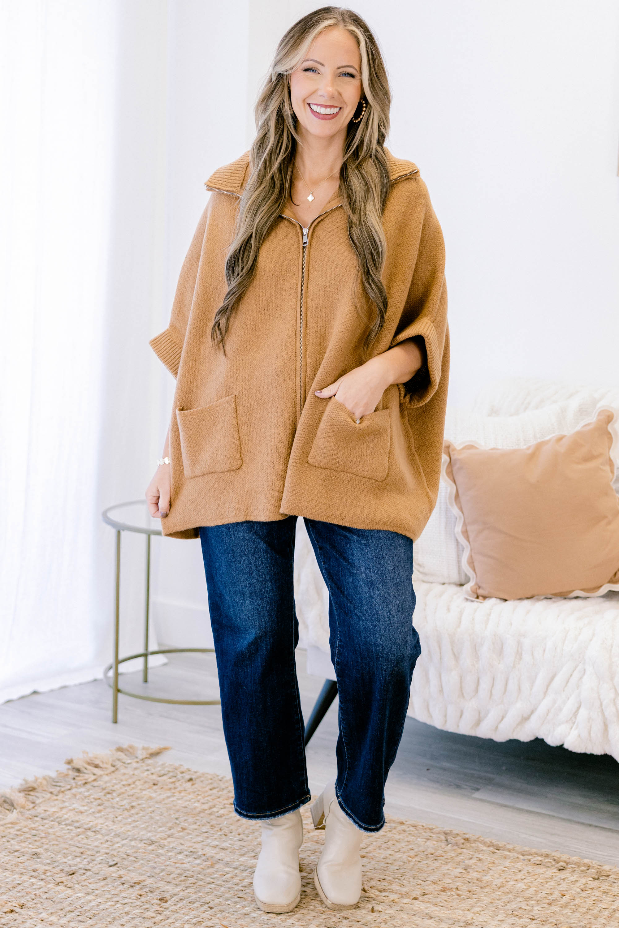 Give Me Peace Sweater, Khaki - Weilaico