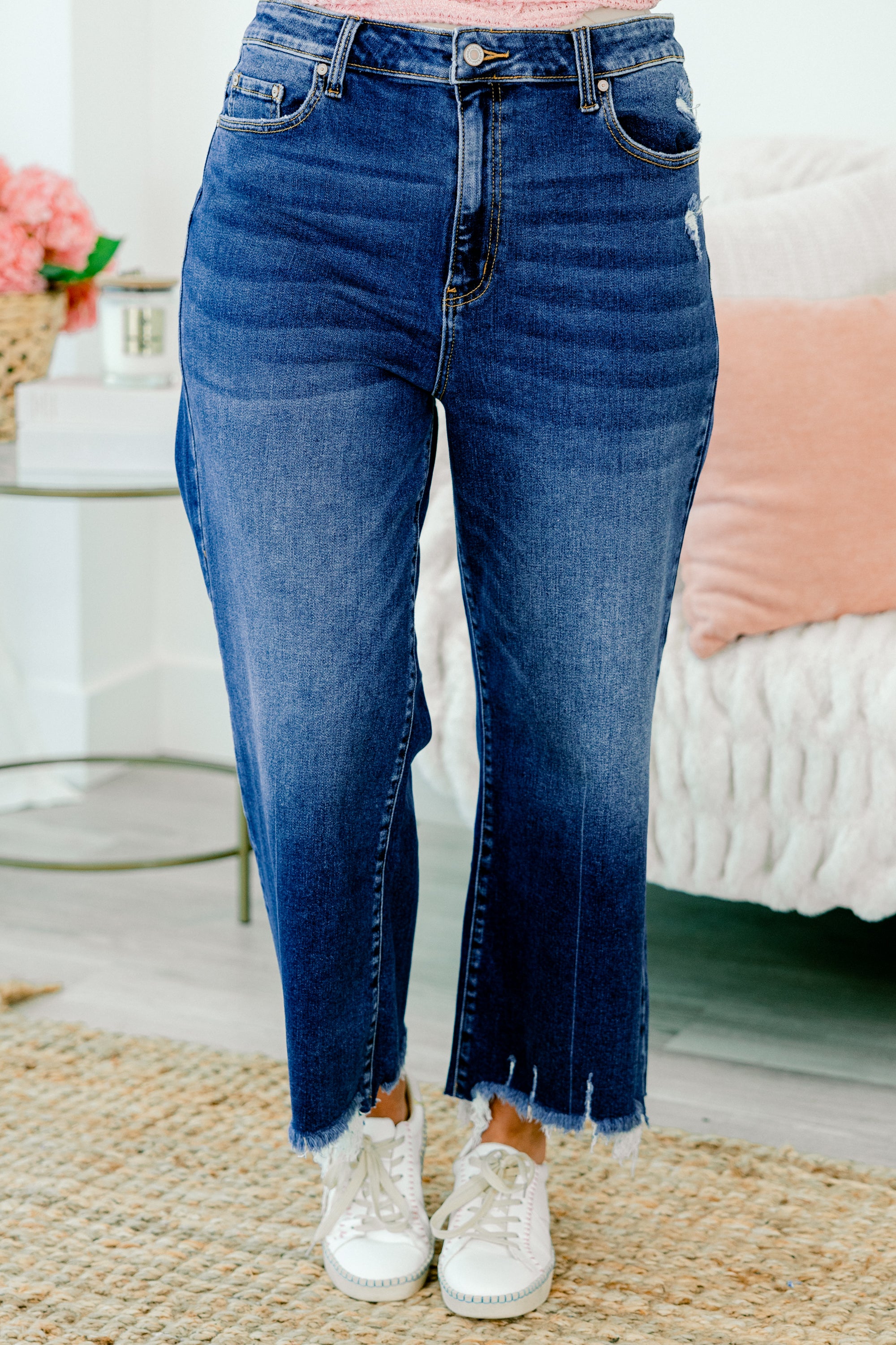 Miss Punctuality Jeans, Dark Wash - Weilaico