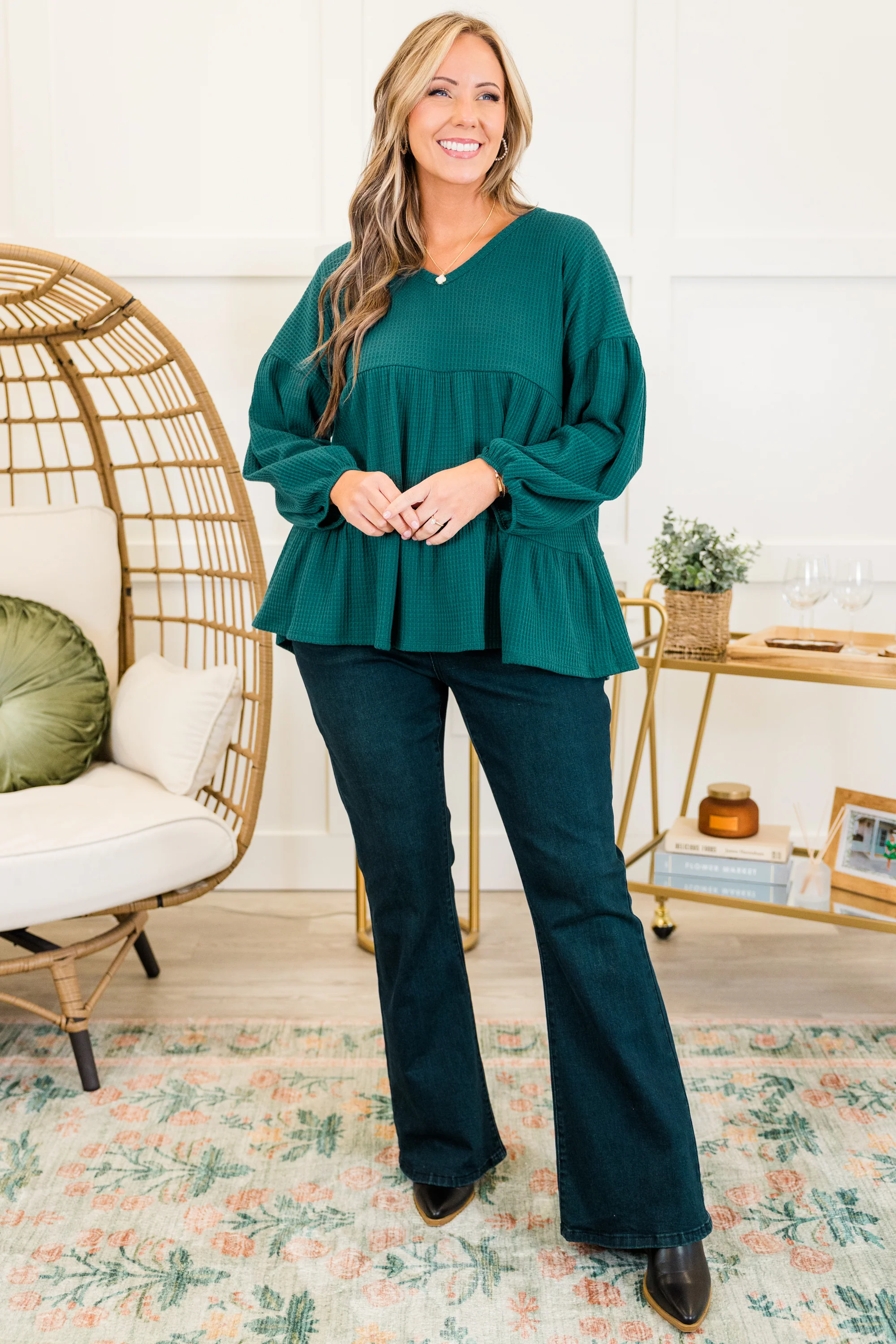 Good Signs Top, Hunter Green - Weilaico