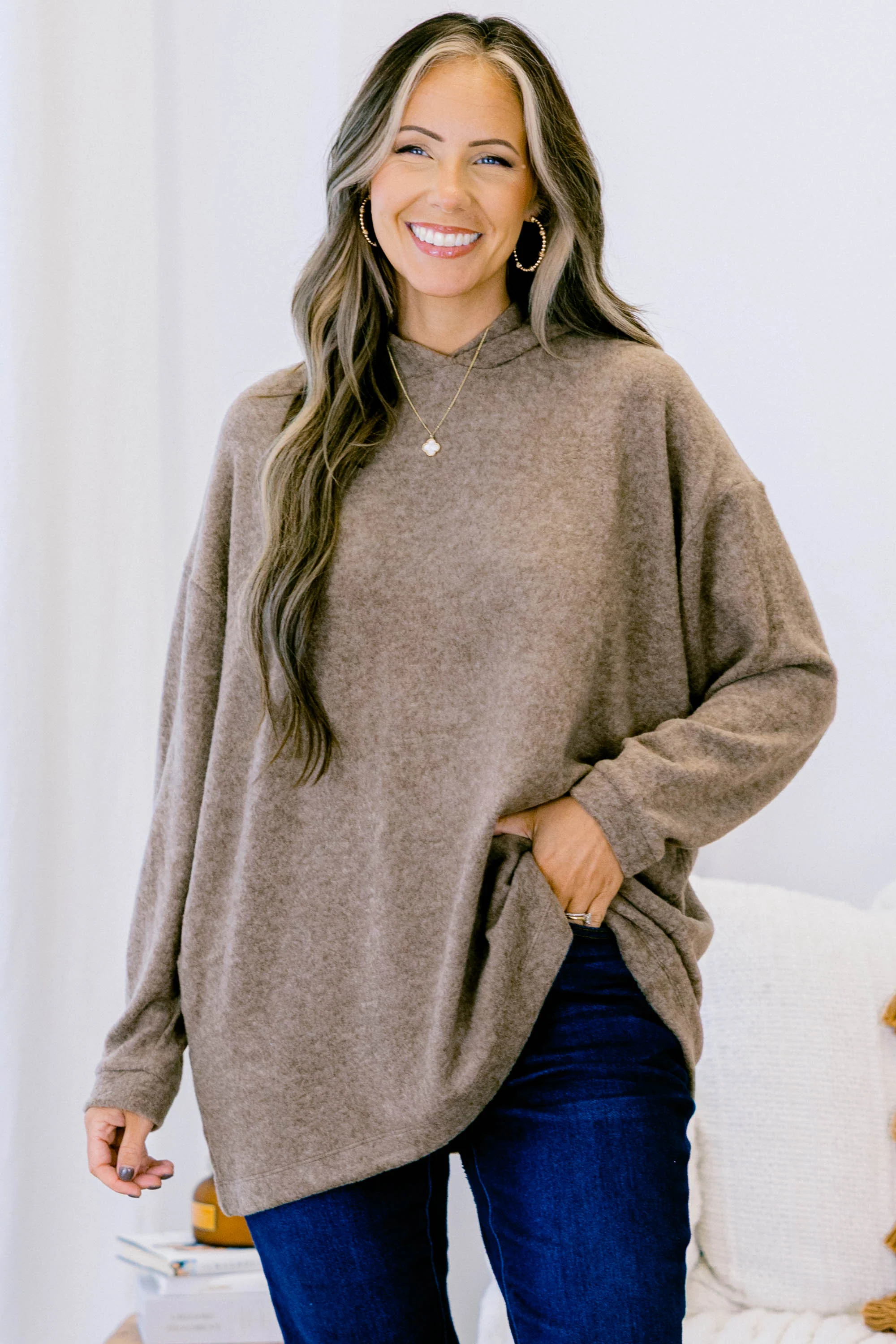 I Am On The Go Top, Mocha - Weilaico