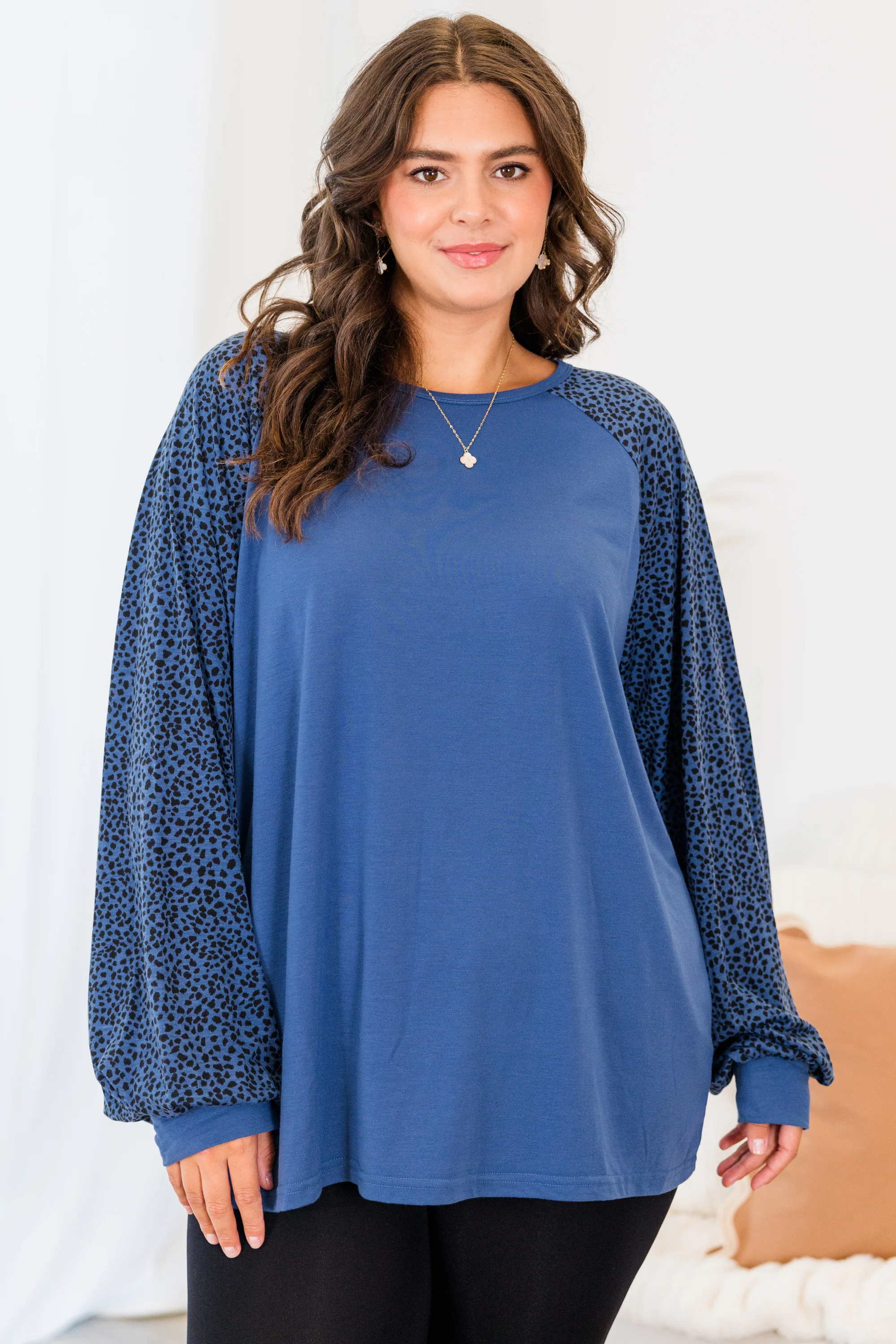 Keep Cool And Calm Top, Blue - Weilaico