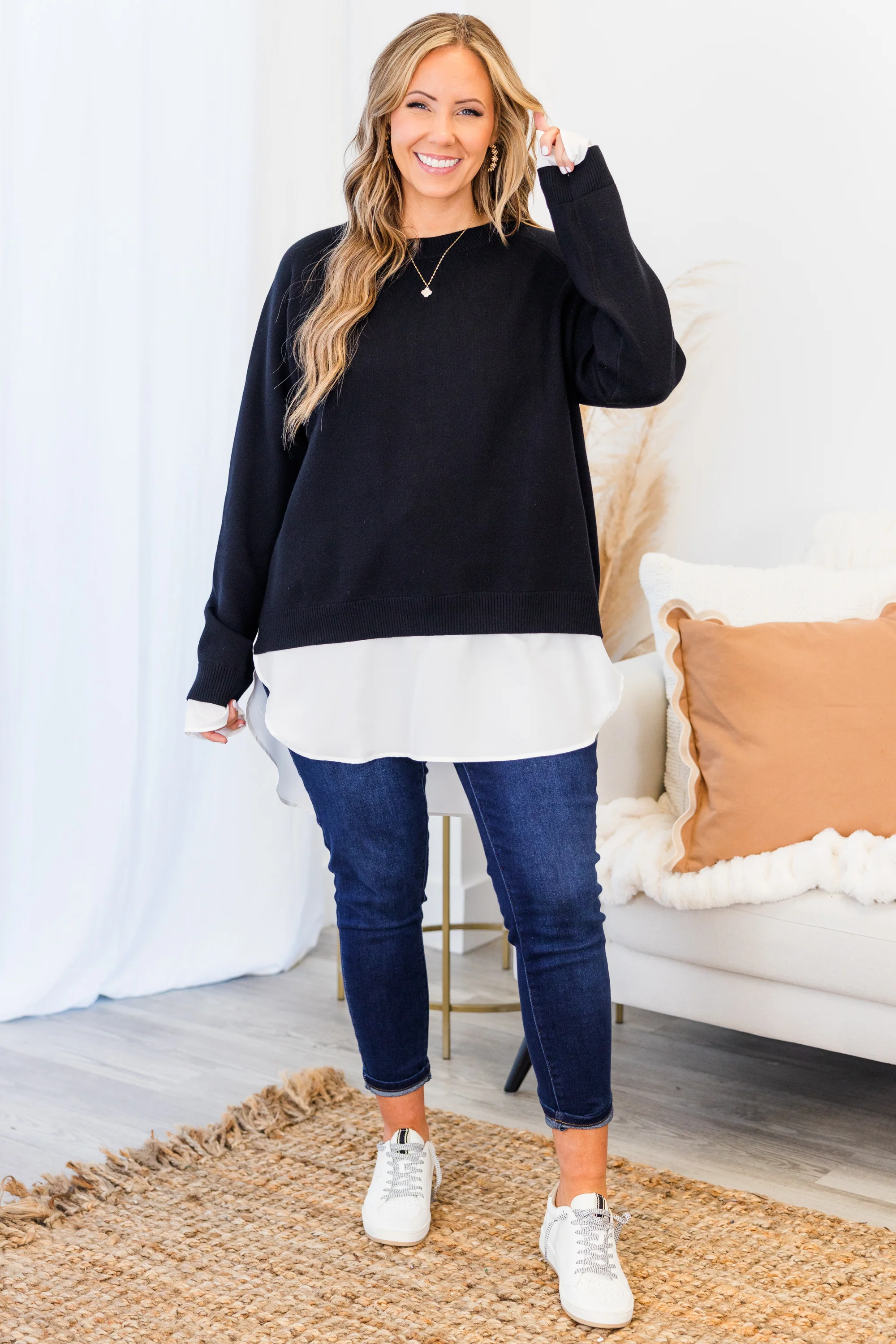 My Ideal Type Sweater, Black - Weilaico