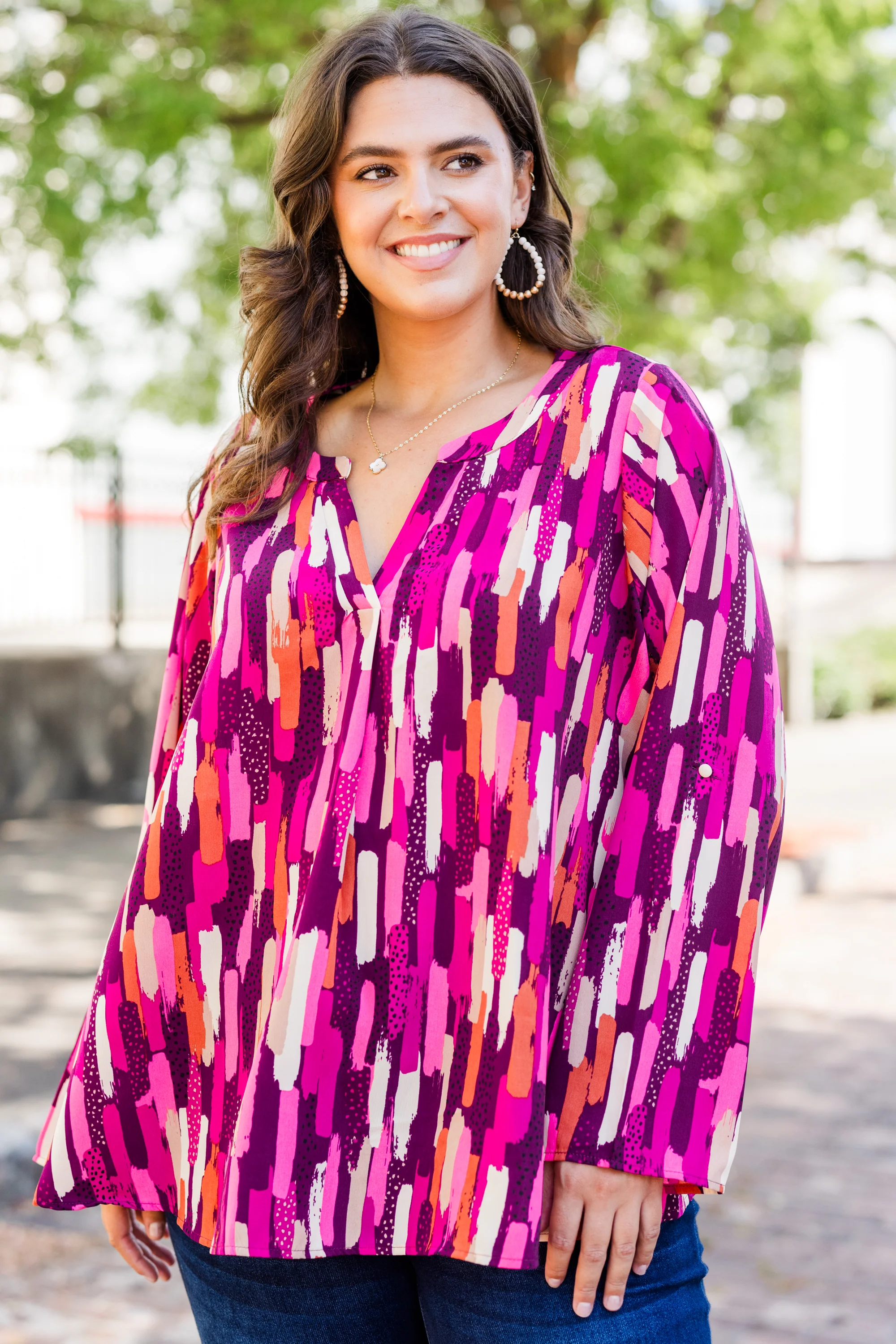 In Office Top, Pink Multi - Weilaico