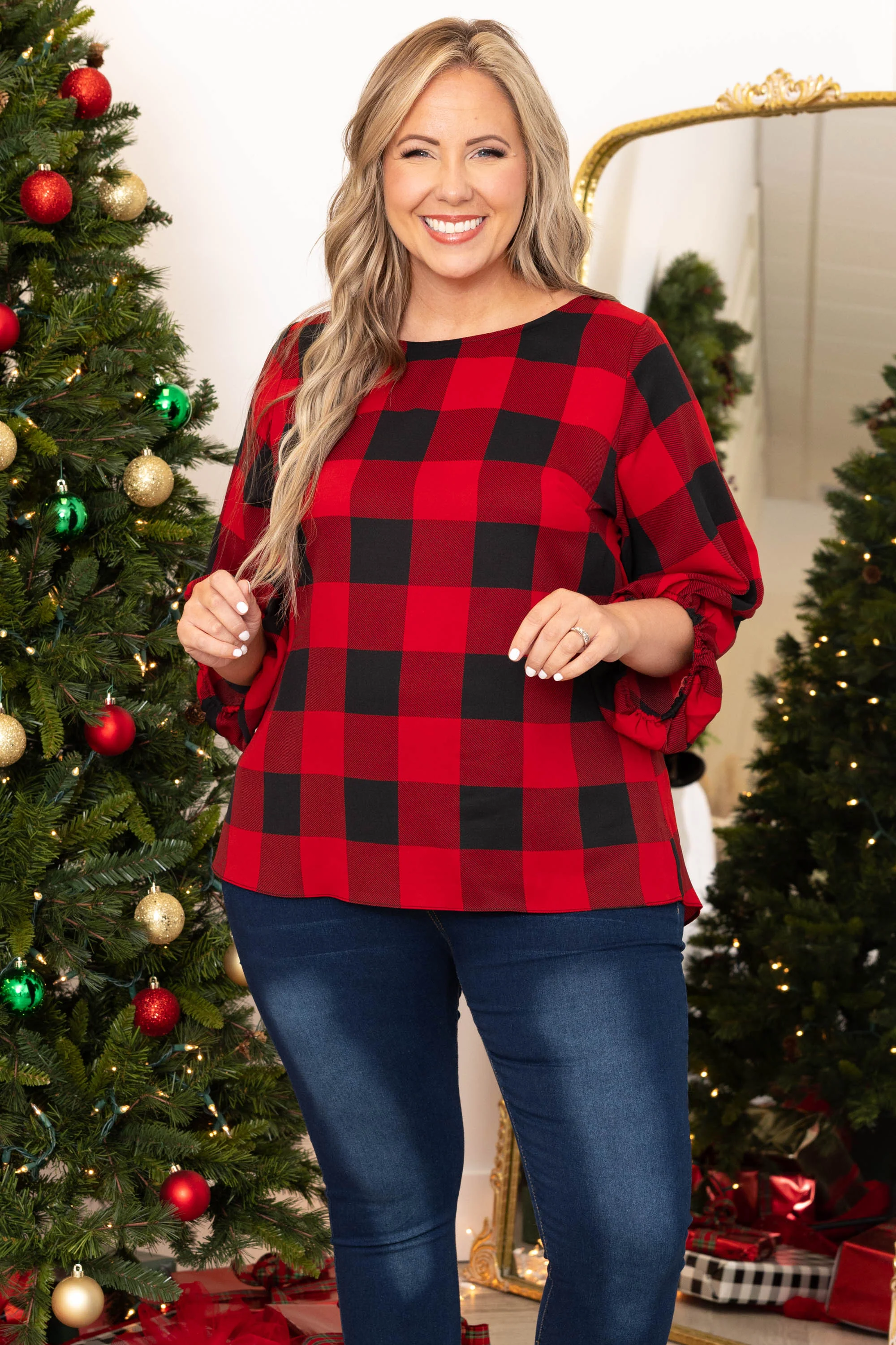 Patience My Love Blouse, Red - Weilaico