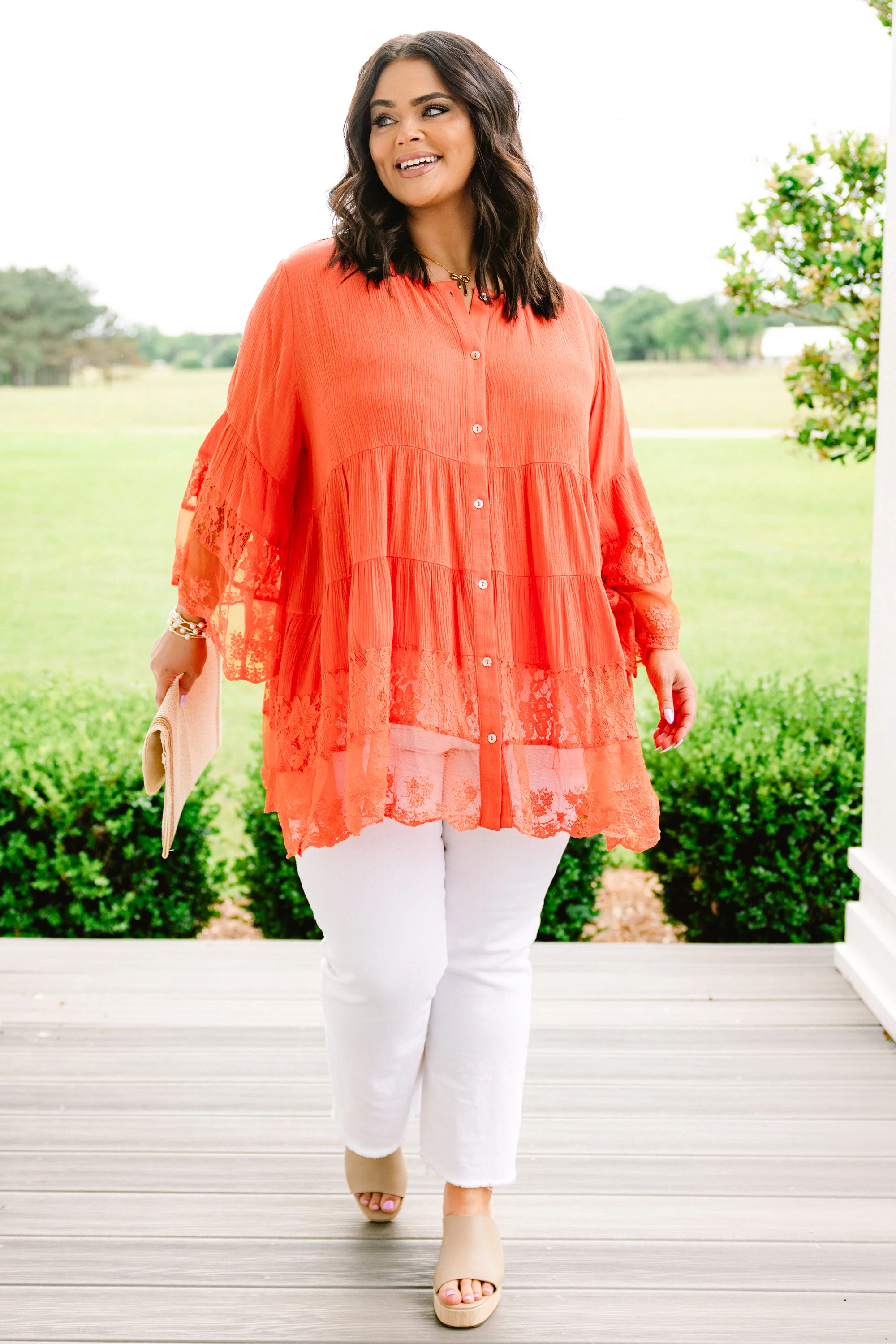 Don't Fail Me Now Blouse, Coral - Weilaico